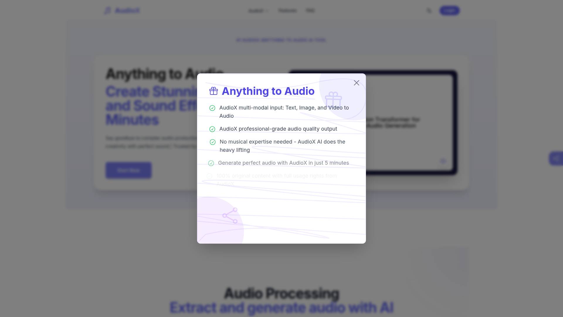 AudioX screenshot