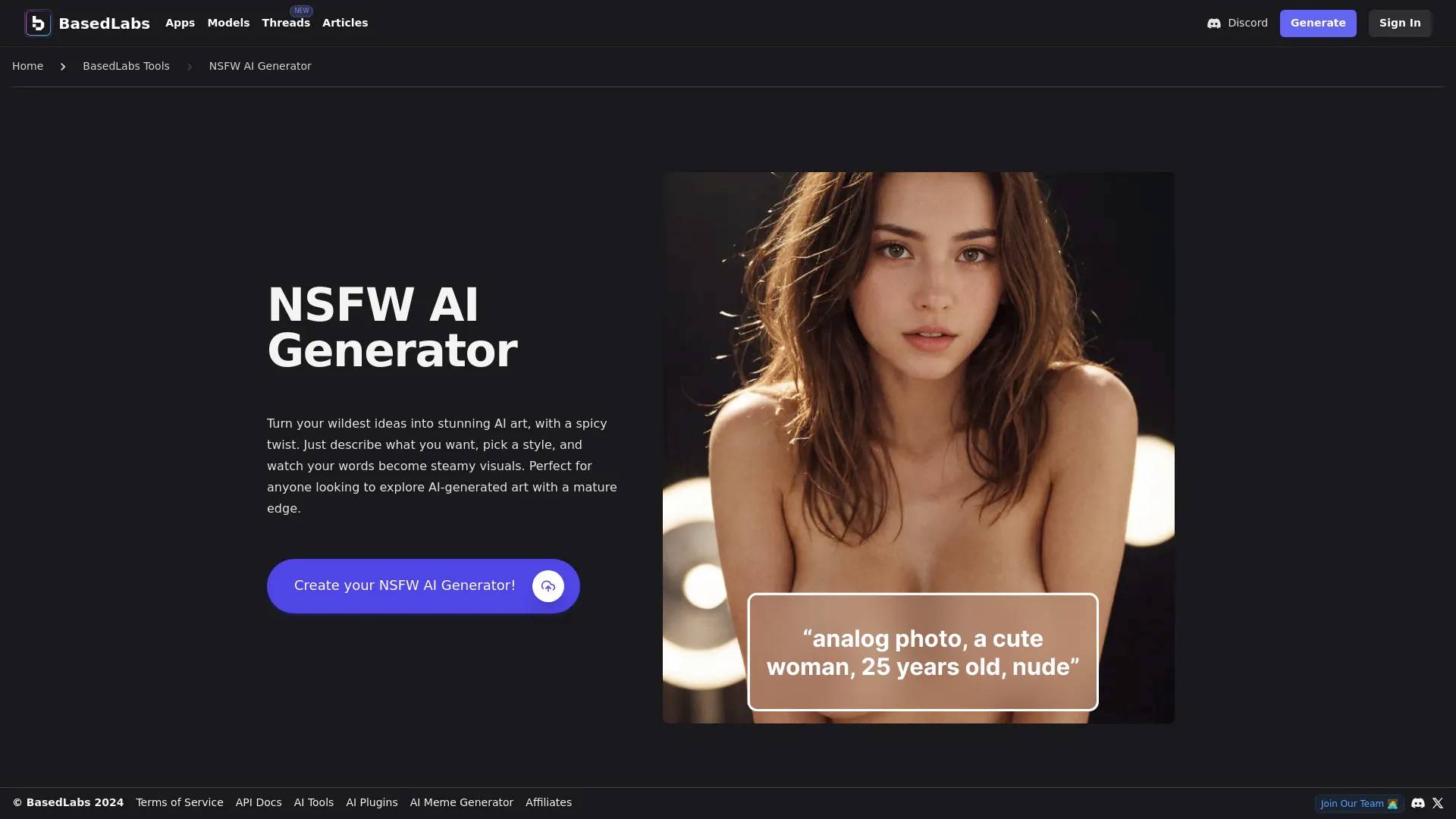 BasedLabs - NSFW AI Generator screenshot