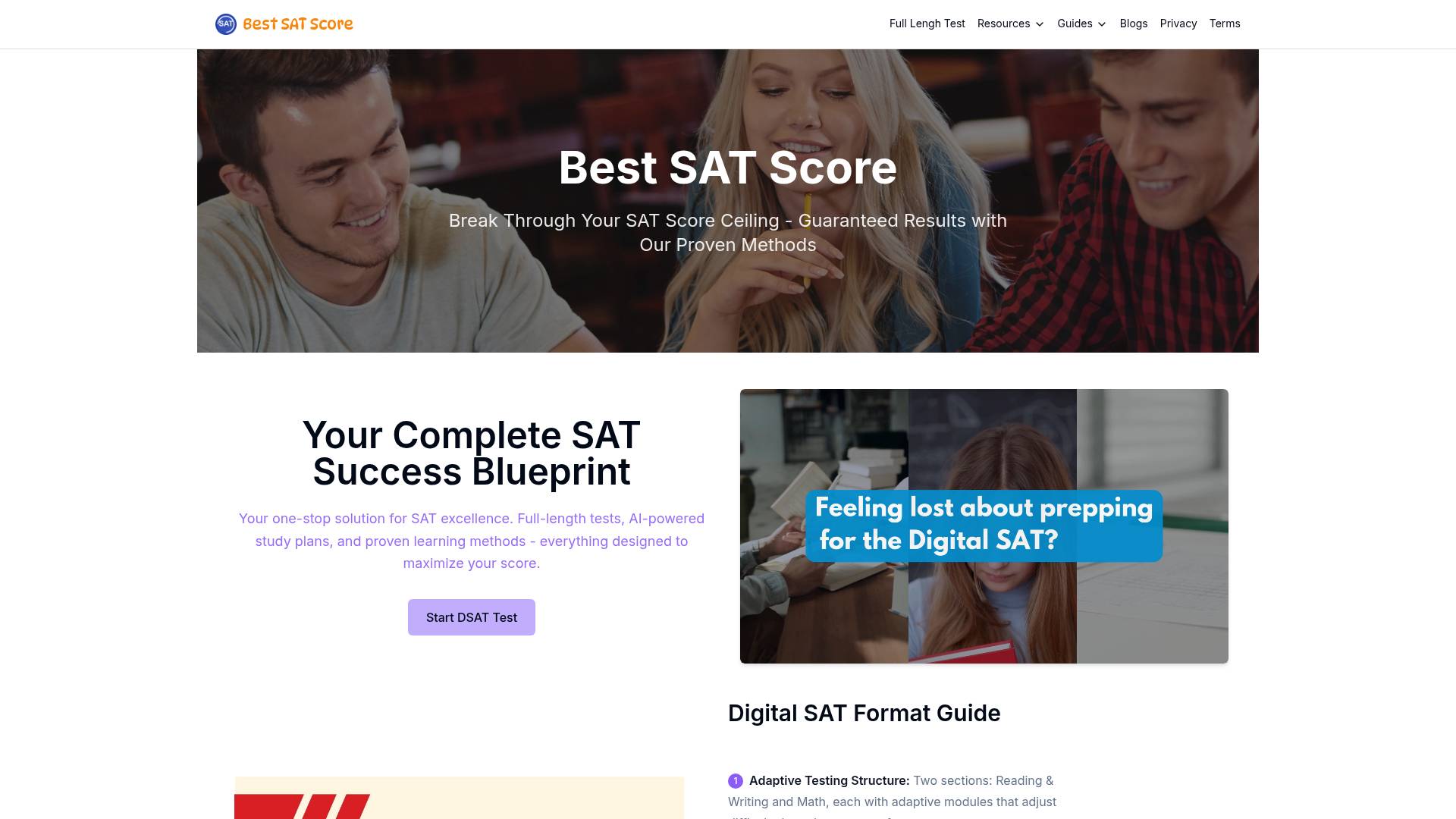 Best SAT Score