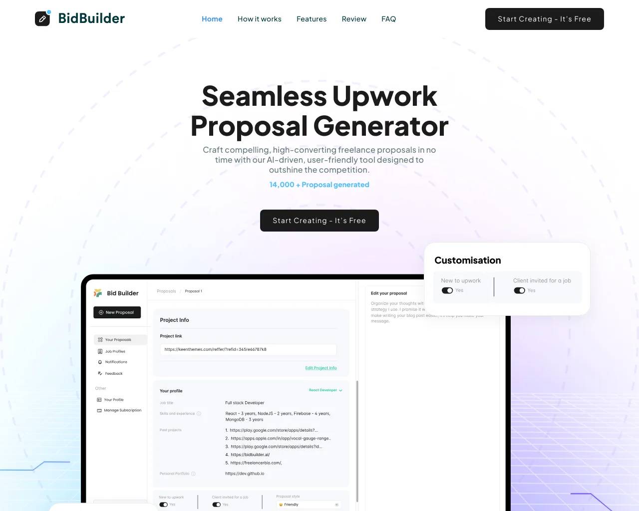 BidBuilder screenshot
