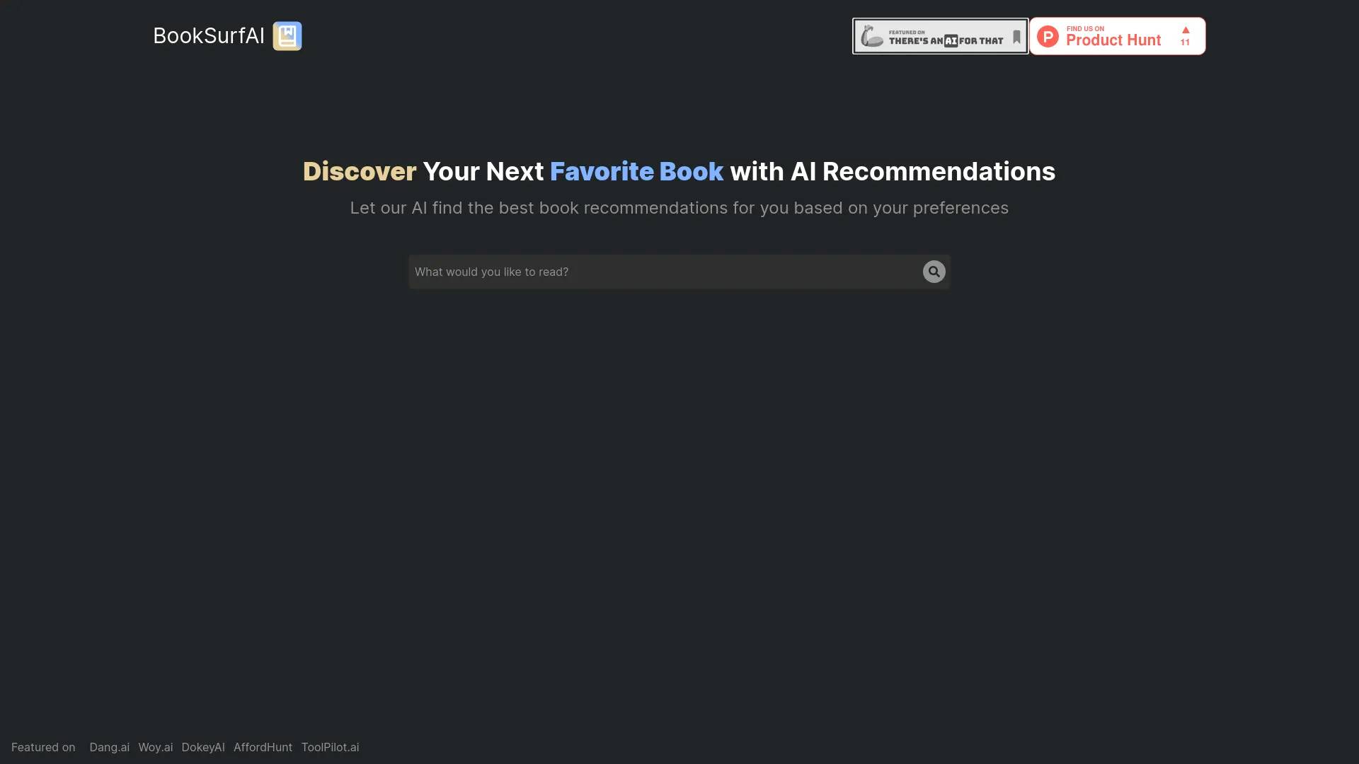 BookSurfAI screenshot