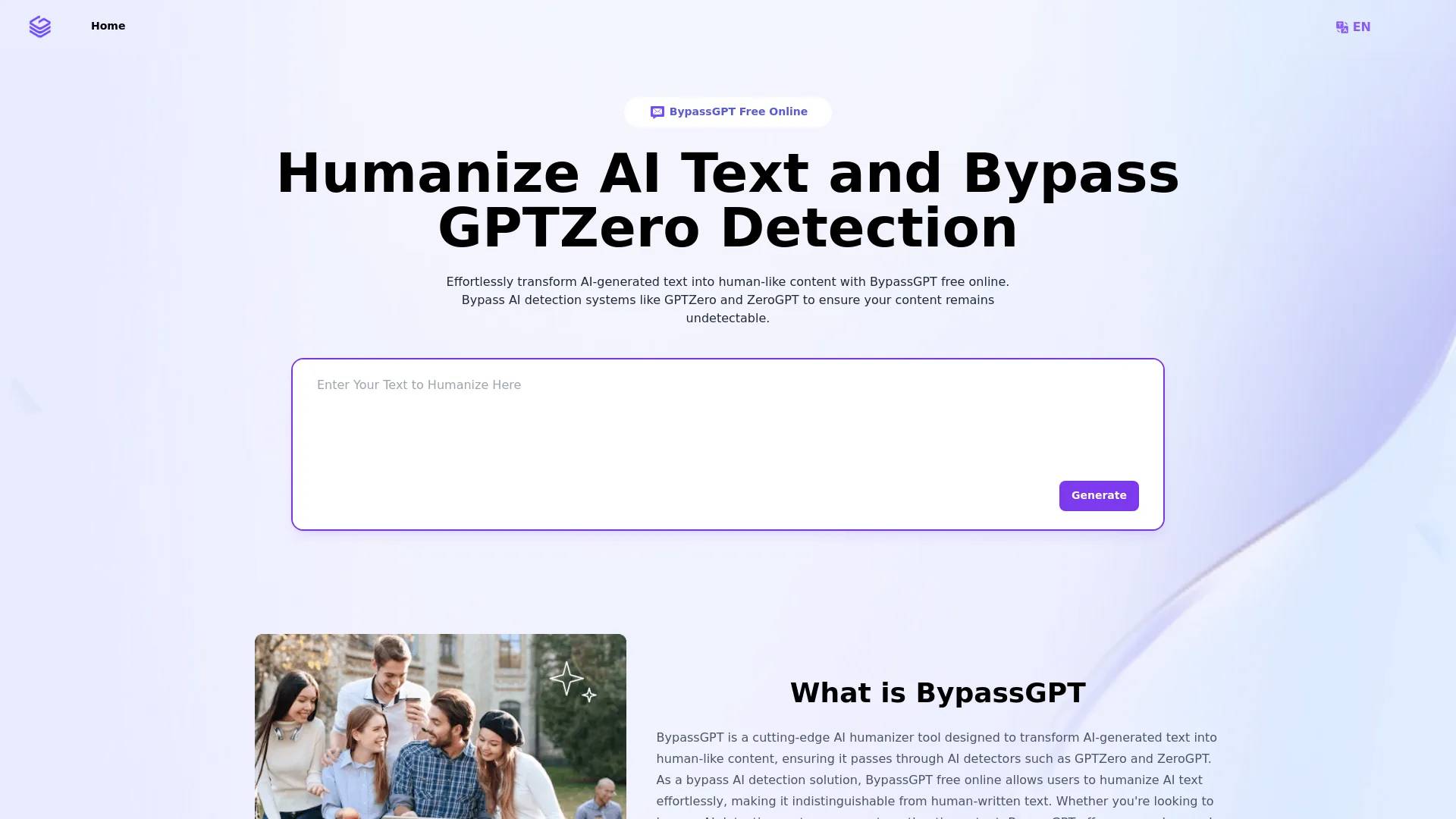 BypassGPT.co: Free AI Text Humanizer screenshot