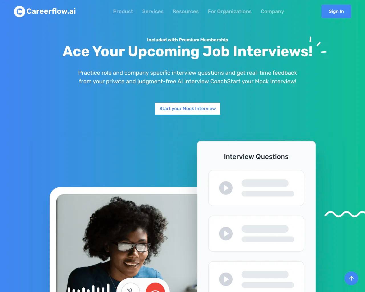 Careerflow AI Mock Interview screenshot