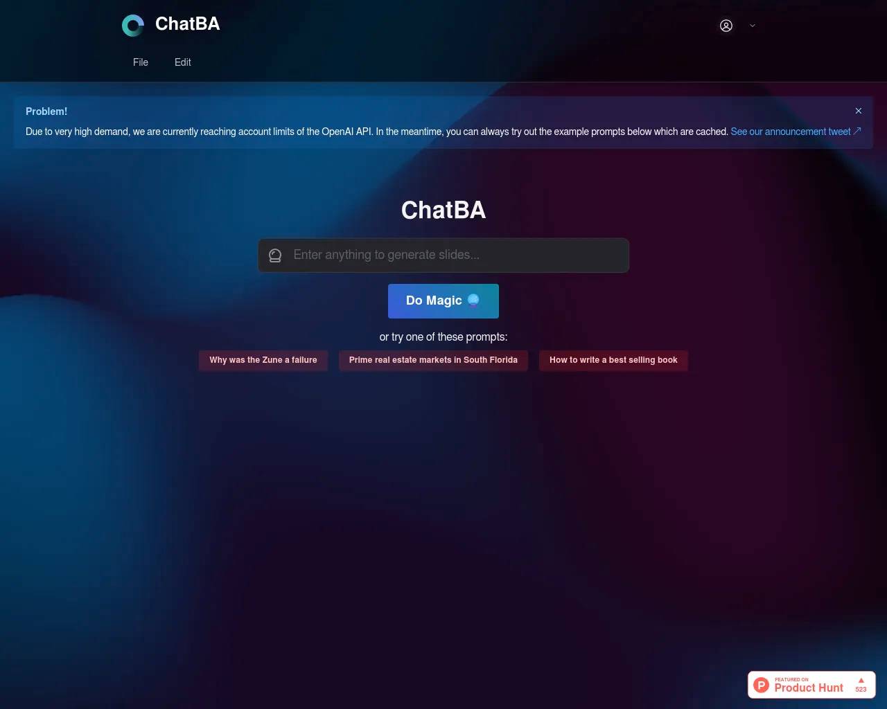 ChatBA screenshot