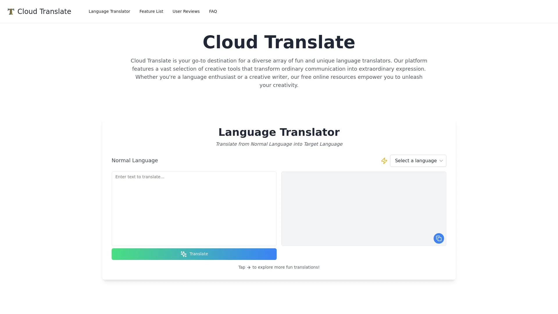 Cloud Translate screenshot