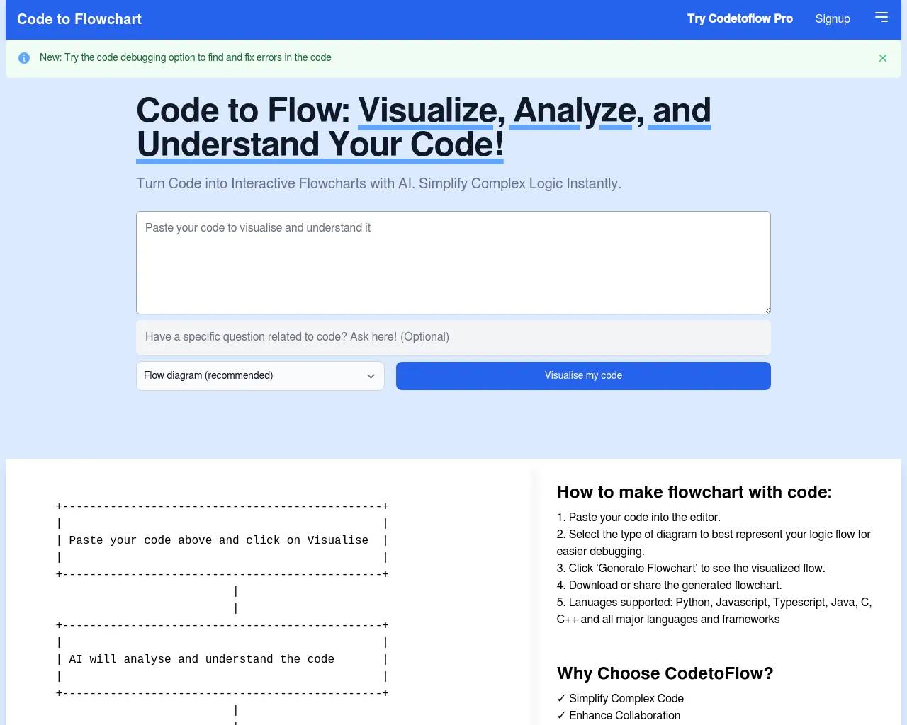 Code to Flow screenshot