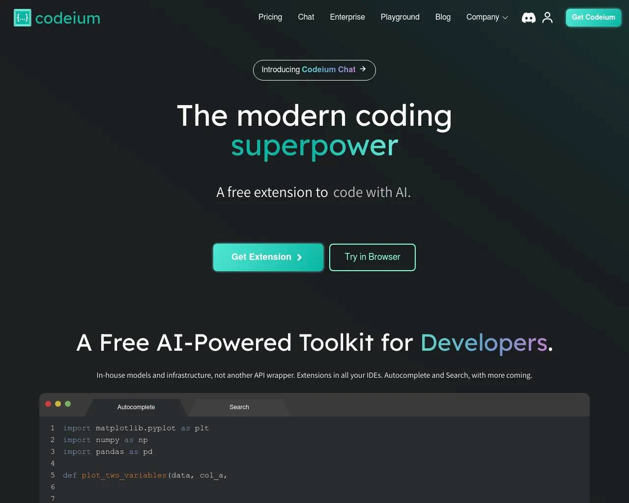 Codeium screenshot