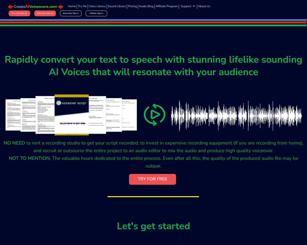 Createaivoiceovers - Онлайн-генератор голоса из текста в речь, генератор  текста в речь - реалистичные голоса - создавайте озвучку с искусственным  интеллектом - Информация, информация о ценах и альтернативах