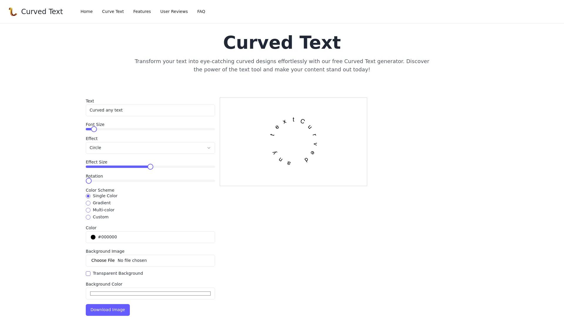 Curved Text screenshot