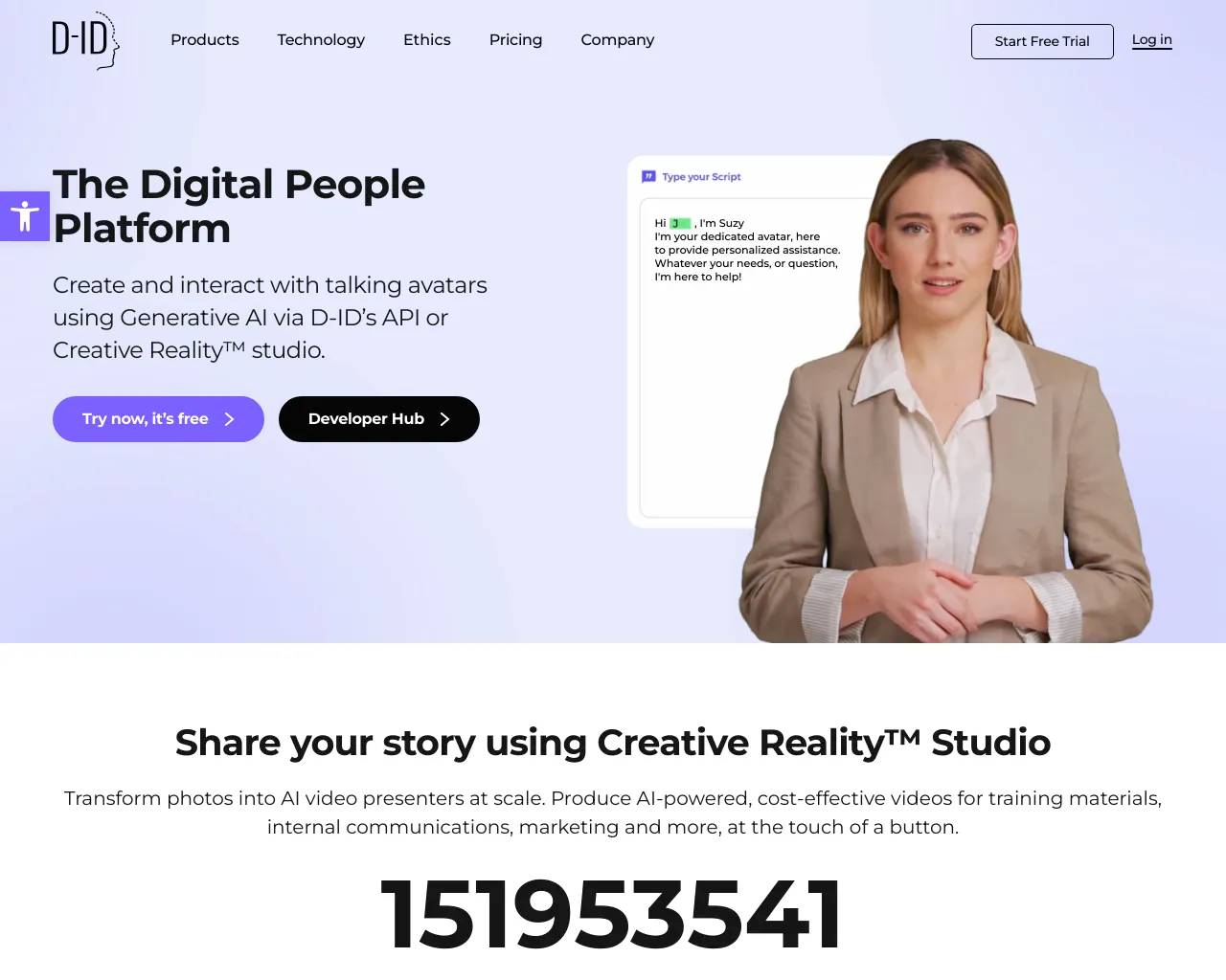D-ID''s Creative Reality Studio screenshot