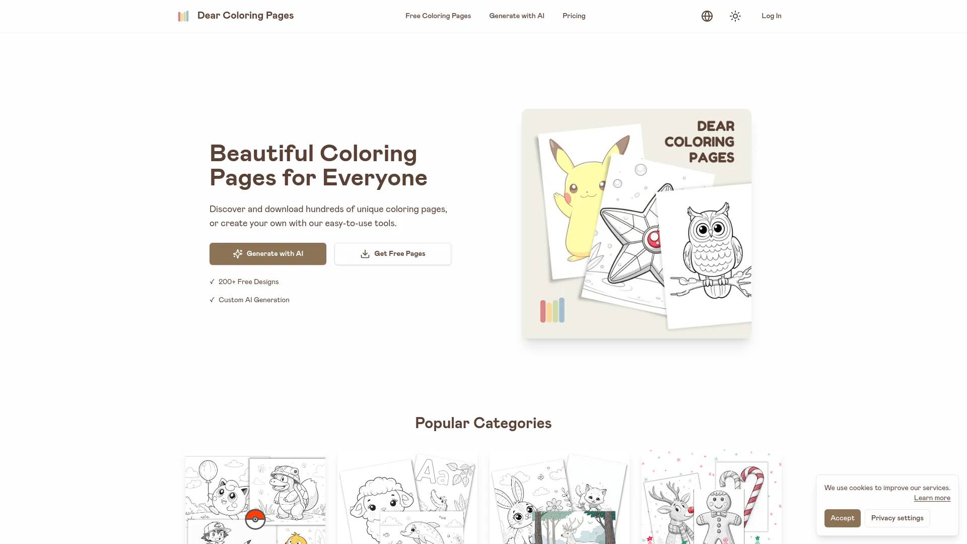 Dear Coloring Pages screenshot