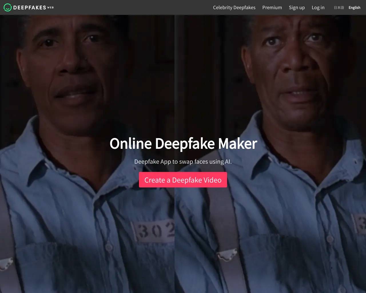 Deepfakesweb screenshot