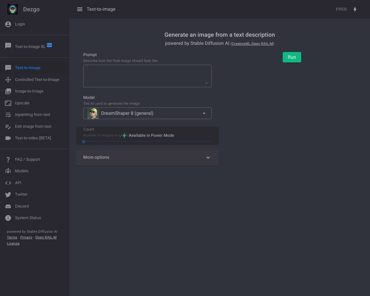 Dezgo screenshot