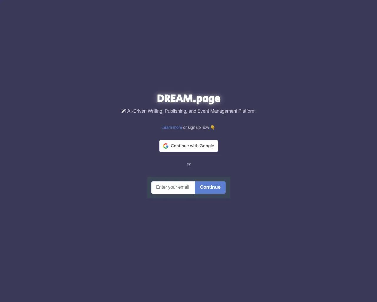 DREAM page screenshot