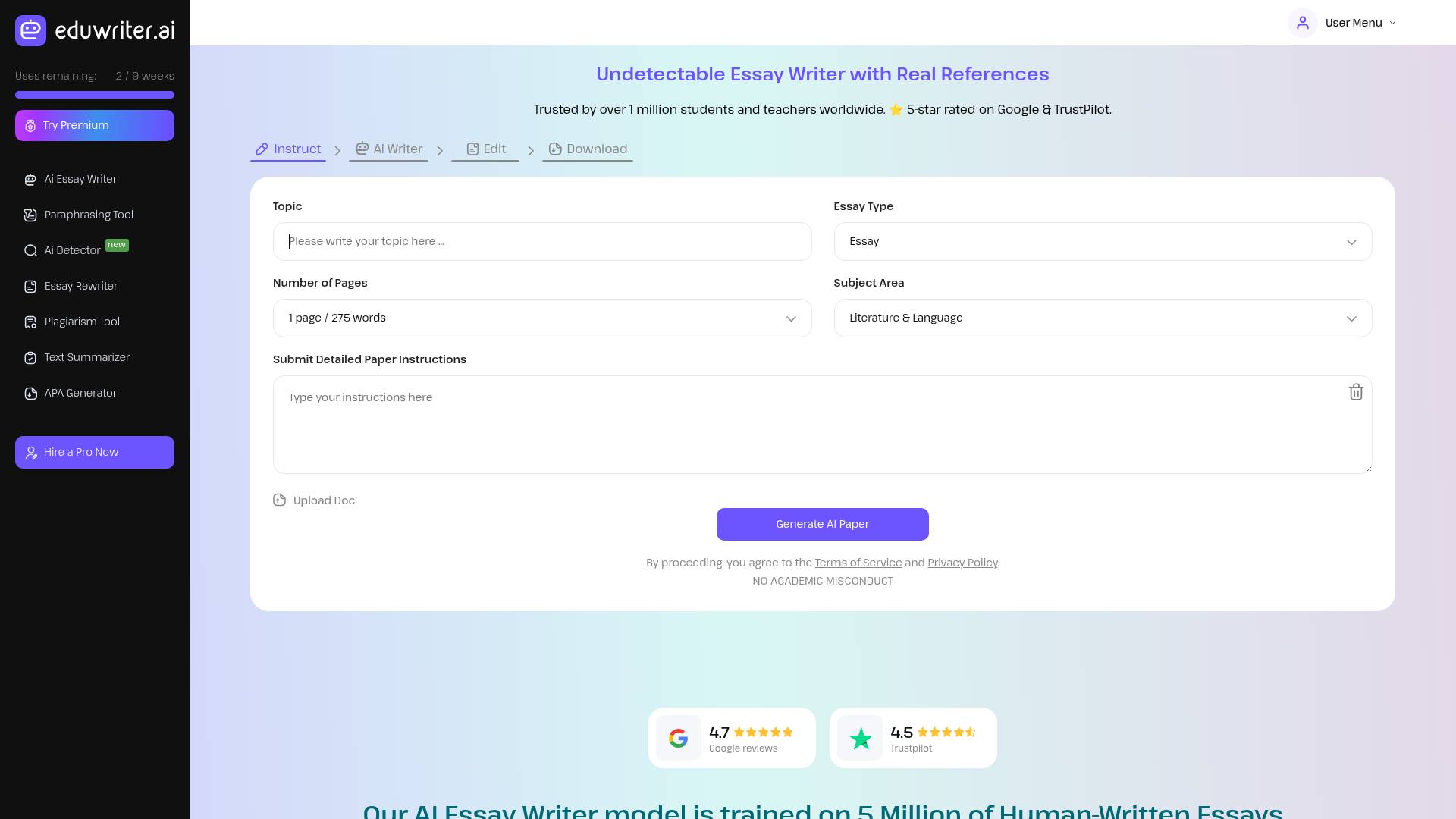 Eduwriter Ai screenshot