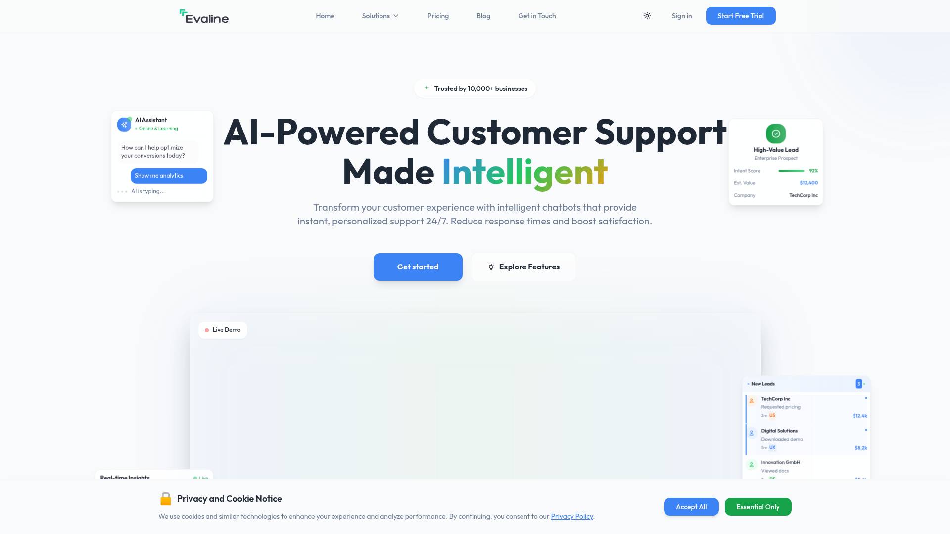 Evaline Chatbot AI