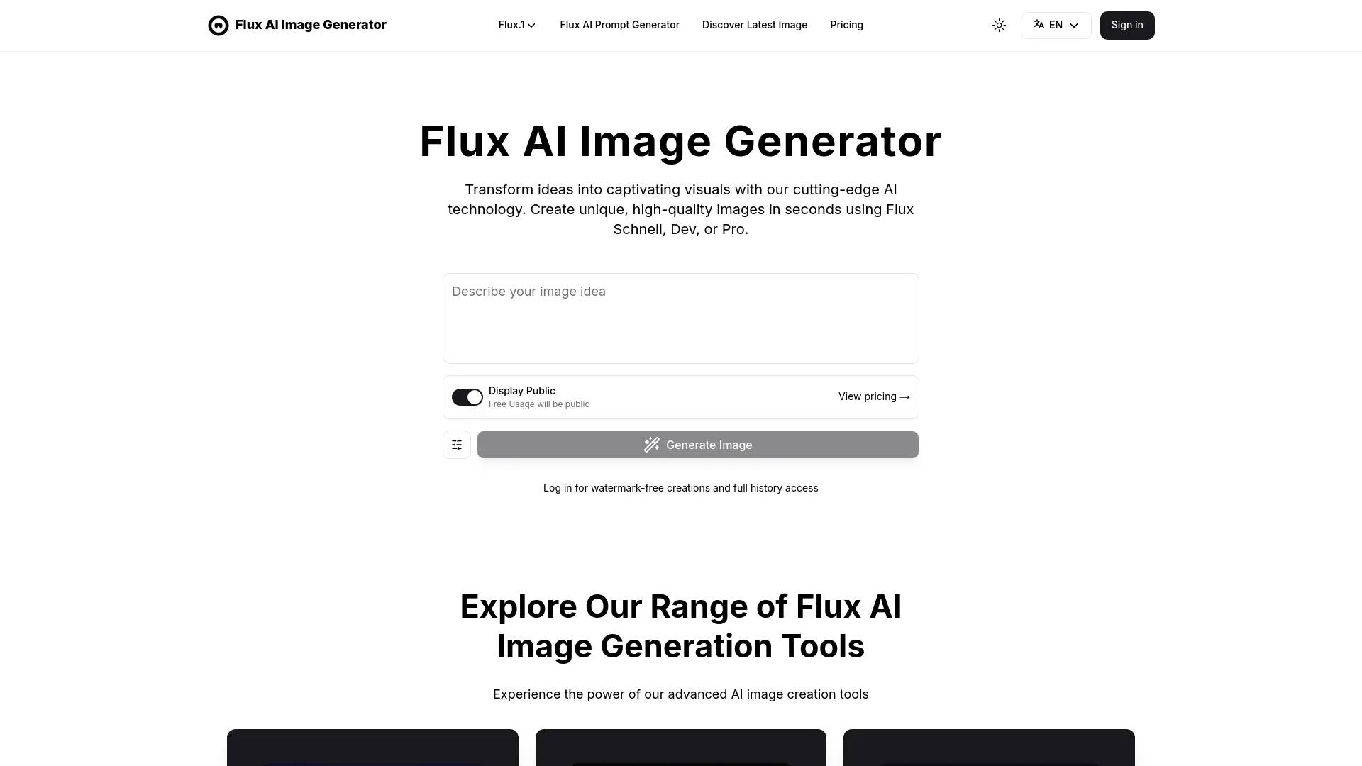 Flux AI Image Generator Free Online