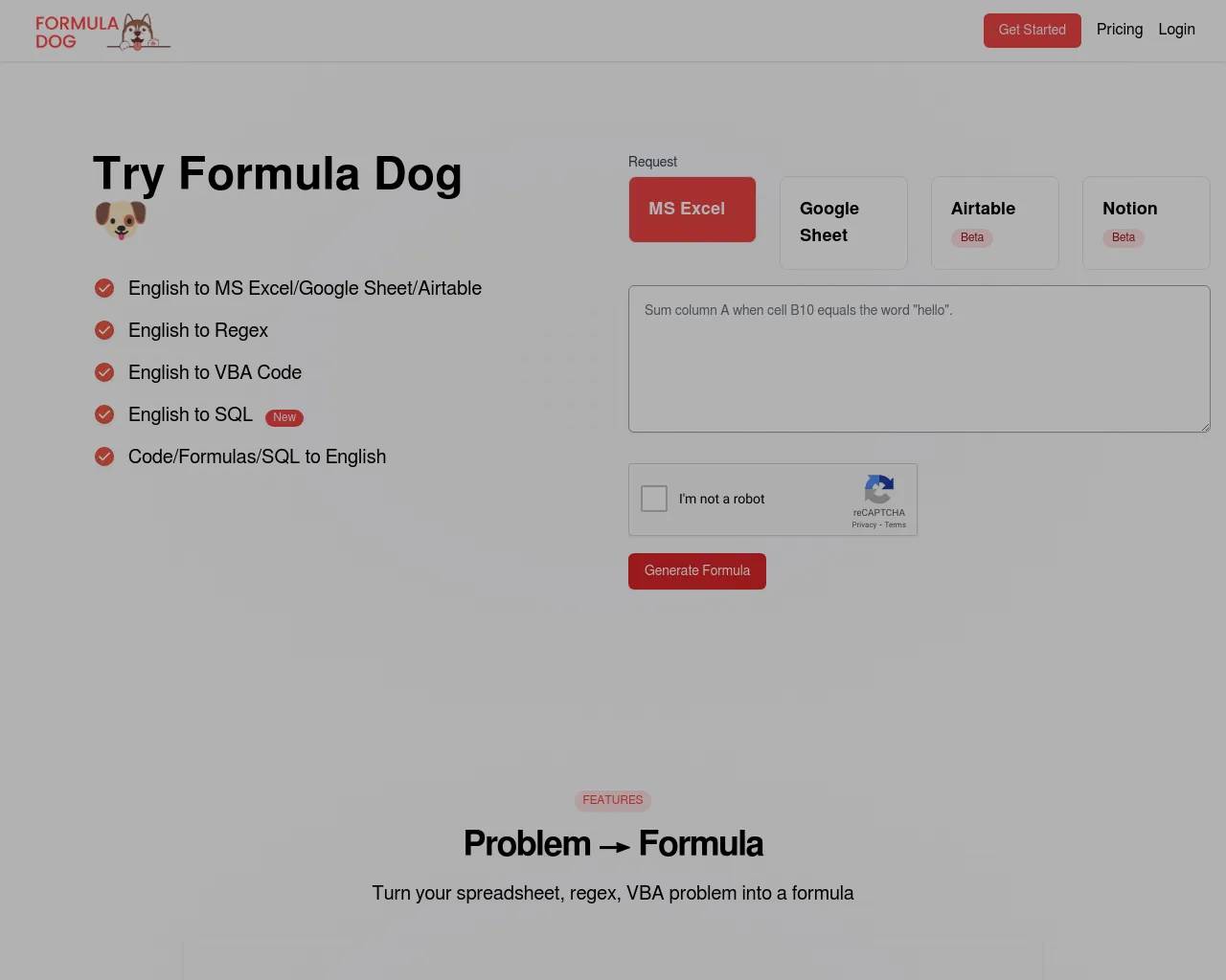 Formula Dog