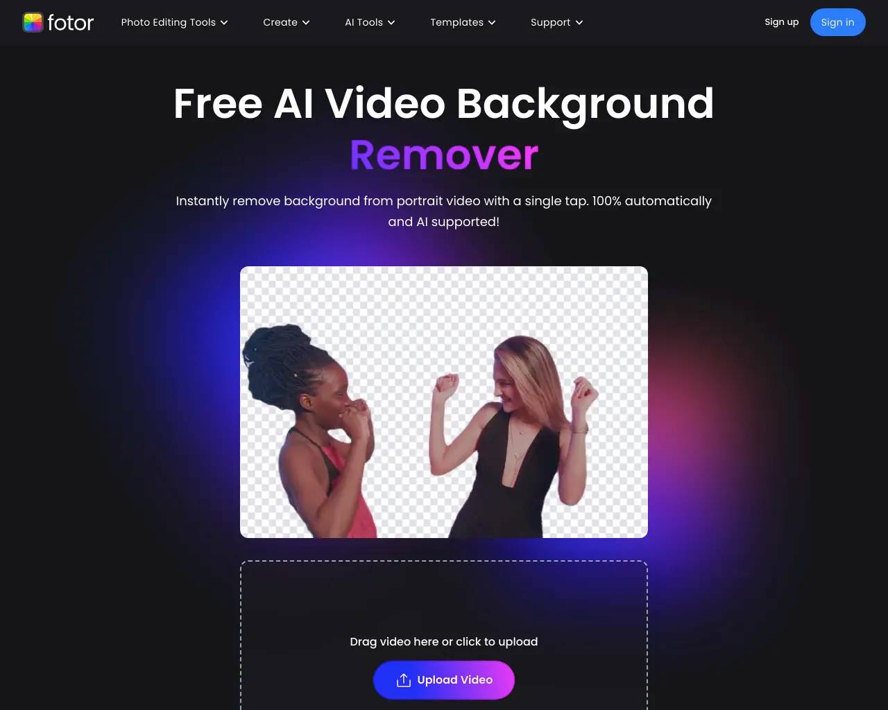 Fotor video background remover