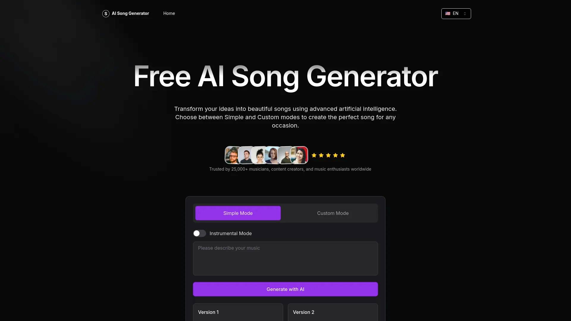 Free AI Song Generator screenshot