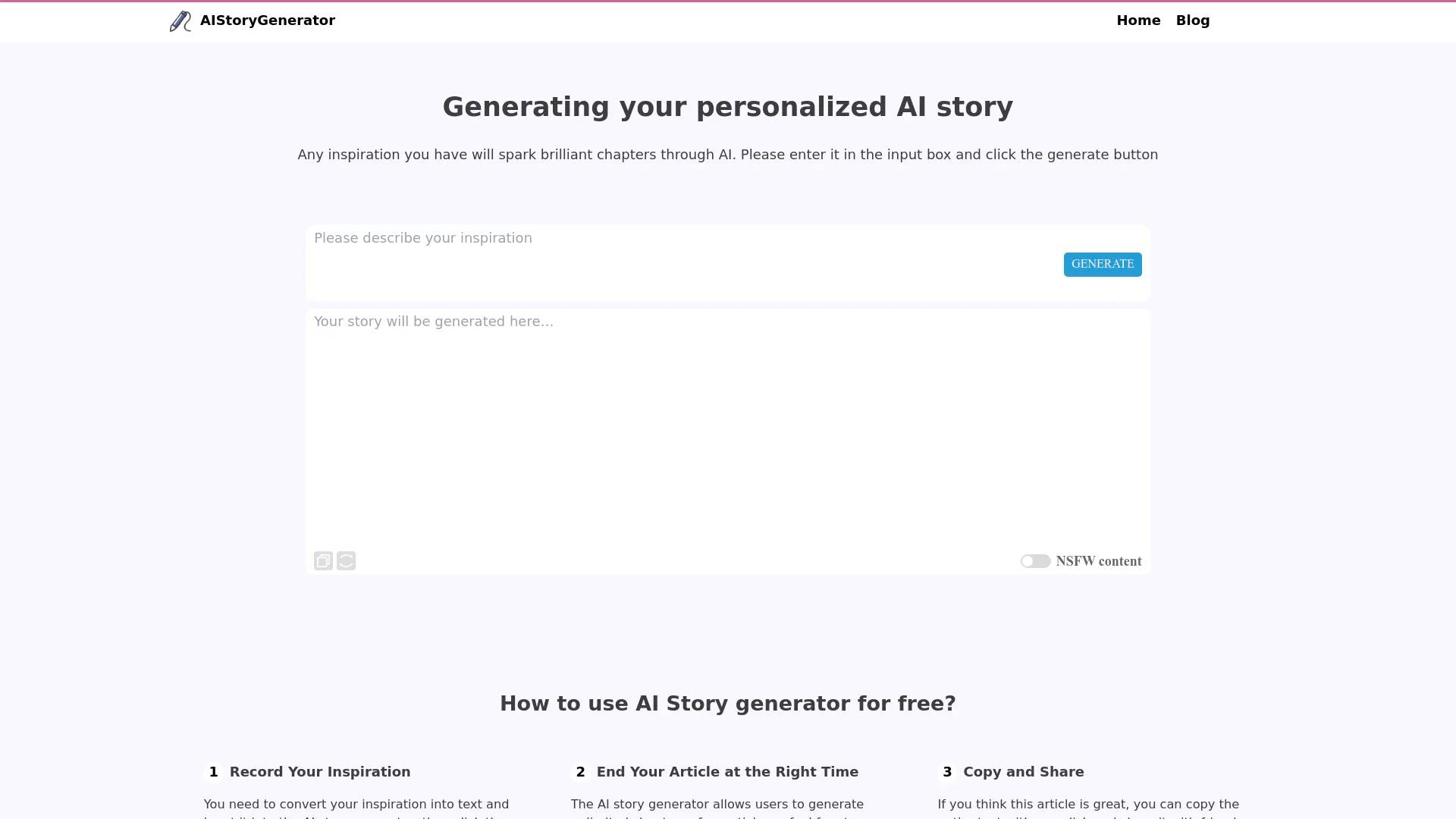 Free AI Story generator