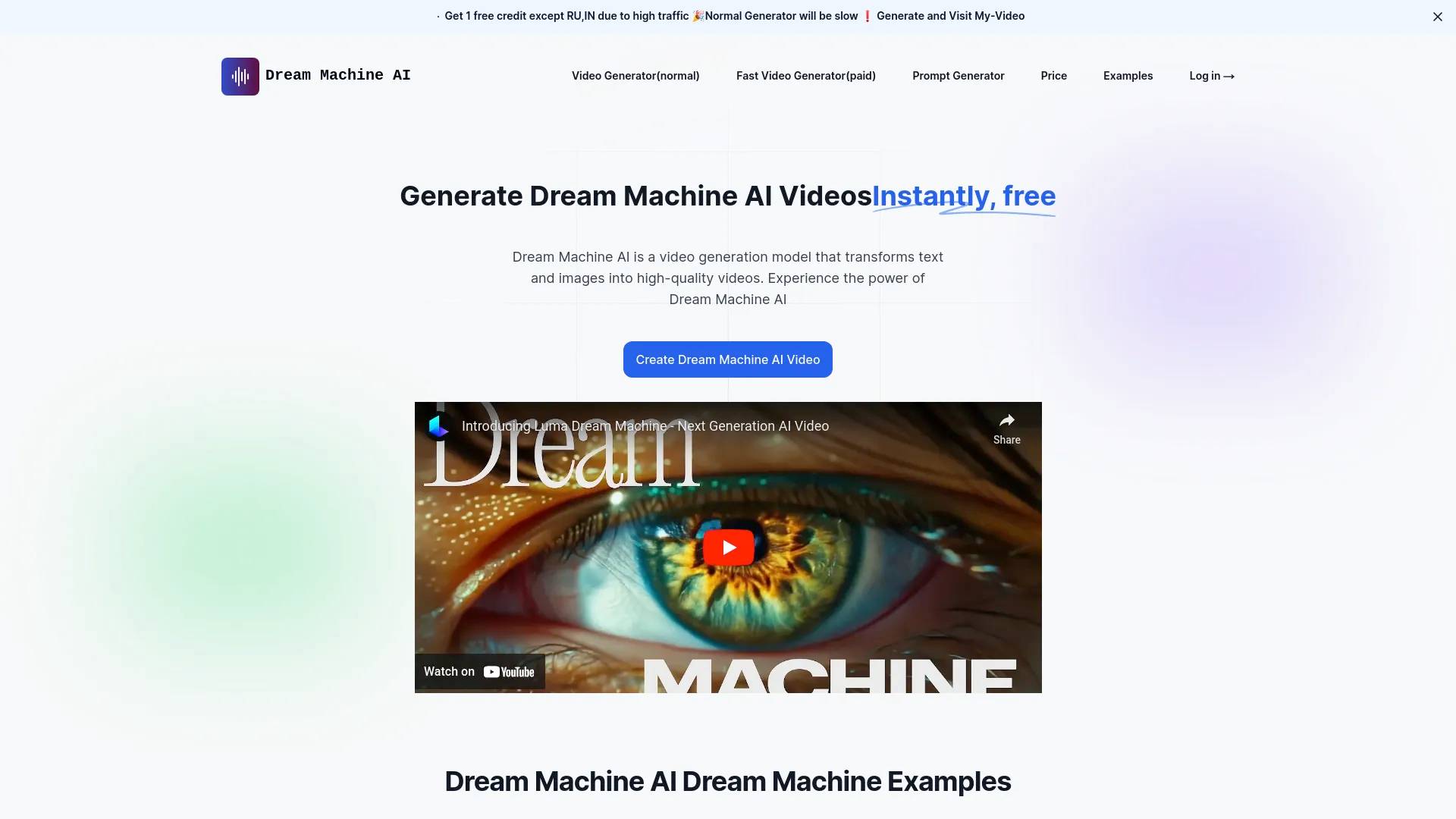 Free Luma AI Video Generateor By Dream Machine AI