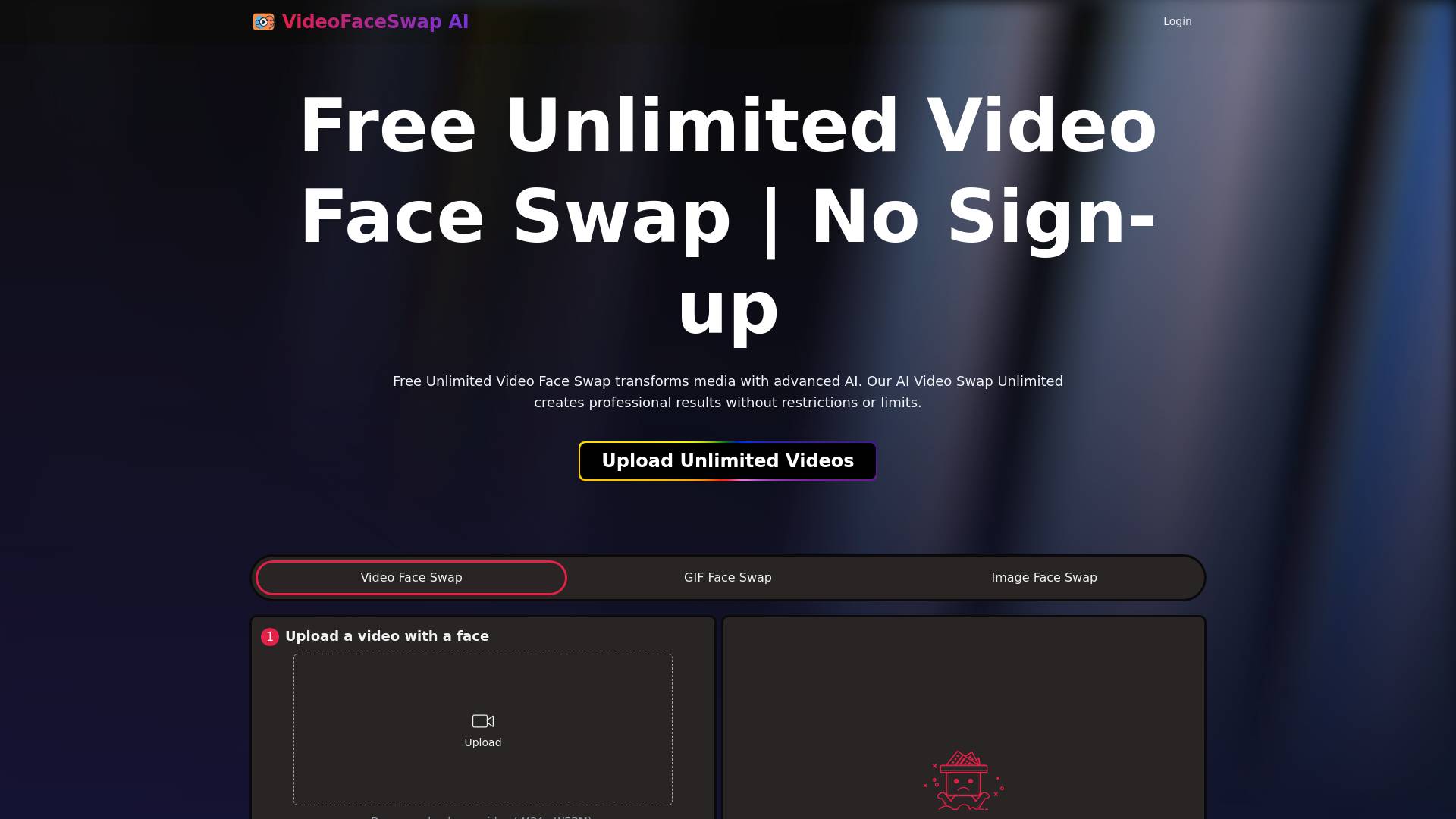 Free Videoswapface (no sign-up) screenshot