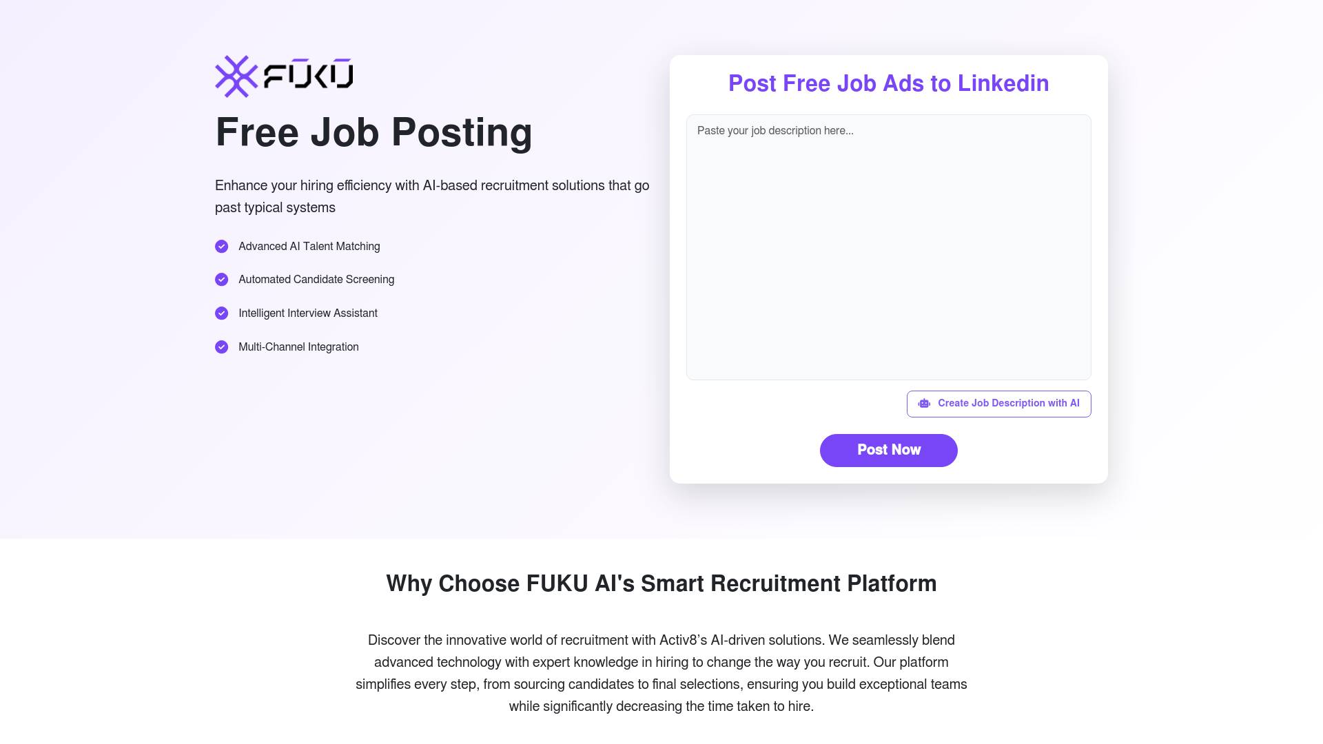 FuKu AI - Free Job Posting screenshot