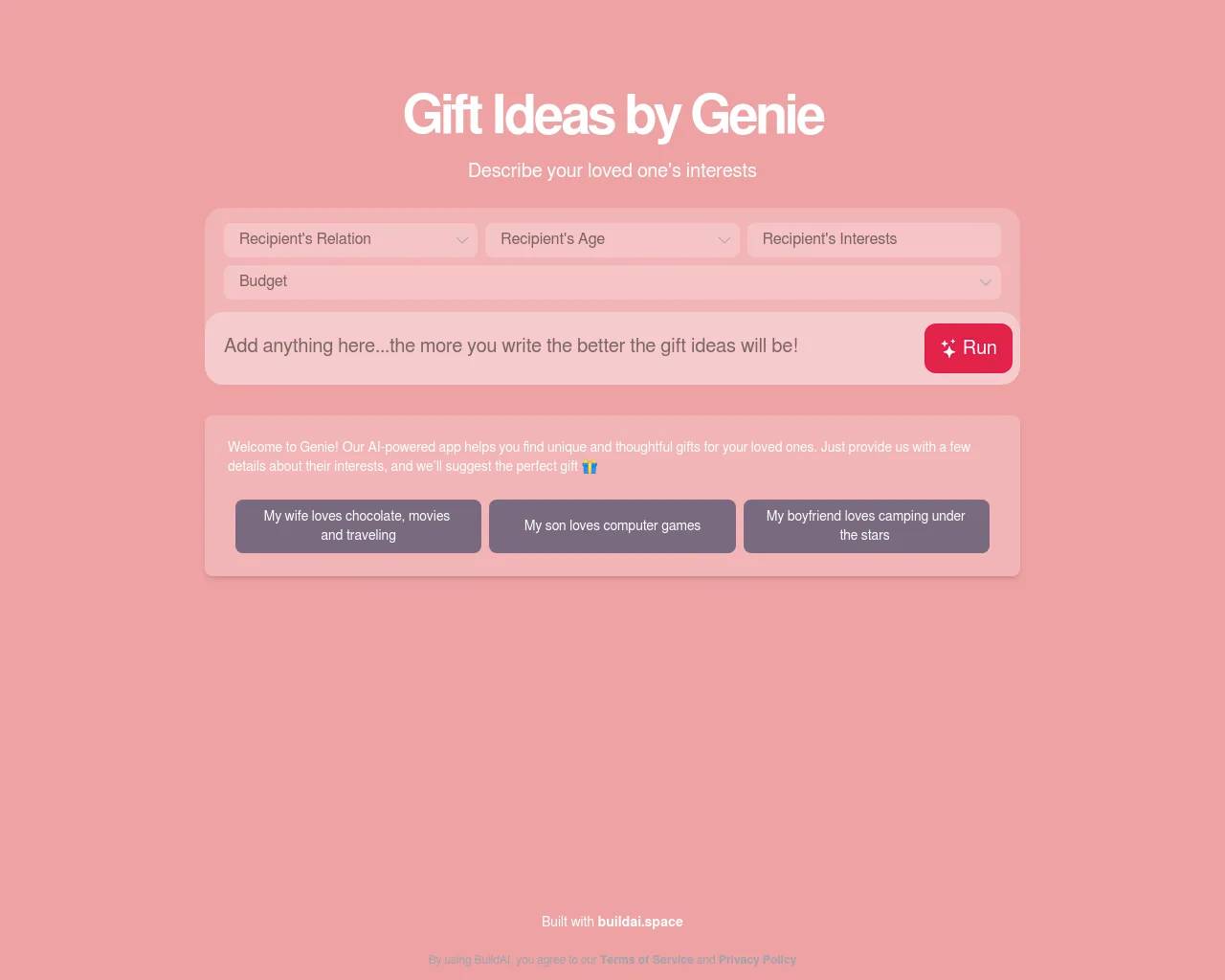 Gifts Genie screenshot