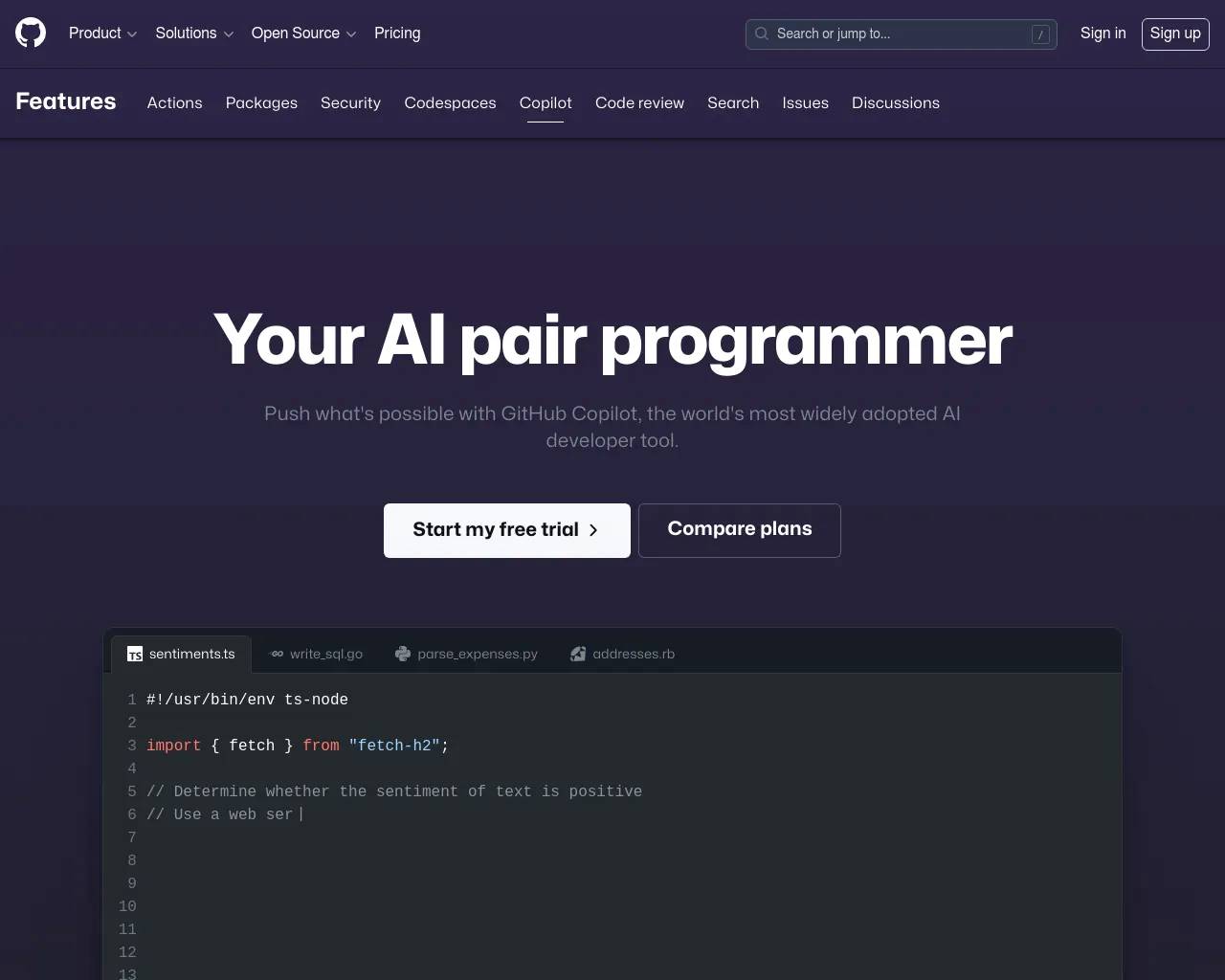 GitHub Copilot screenshot