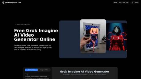 GrokImagineAI.com:Free AI Image & Video Generator With Grok Imagine screenshot