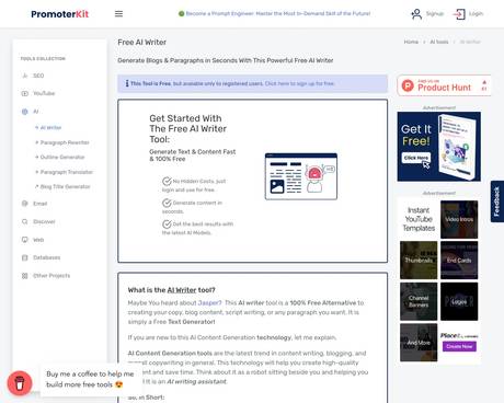 H-supertools AI Writer screenshot