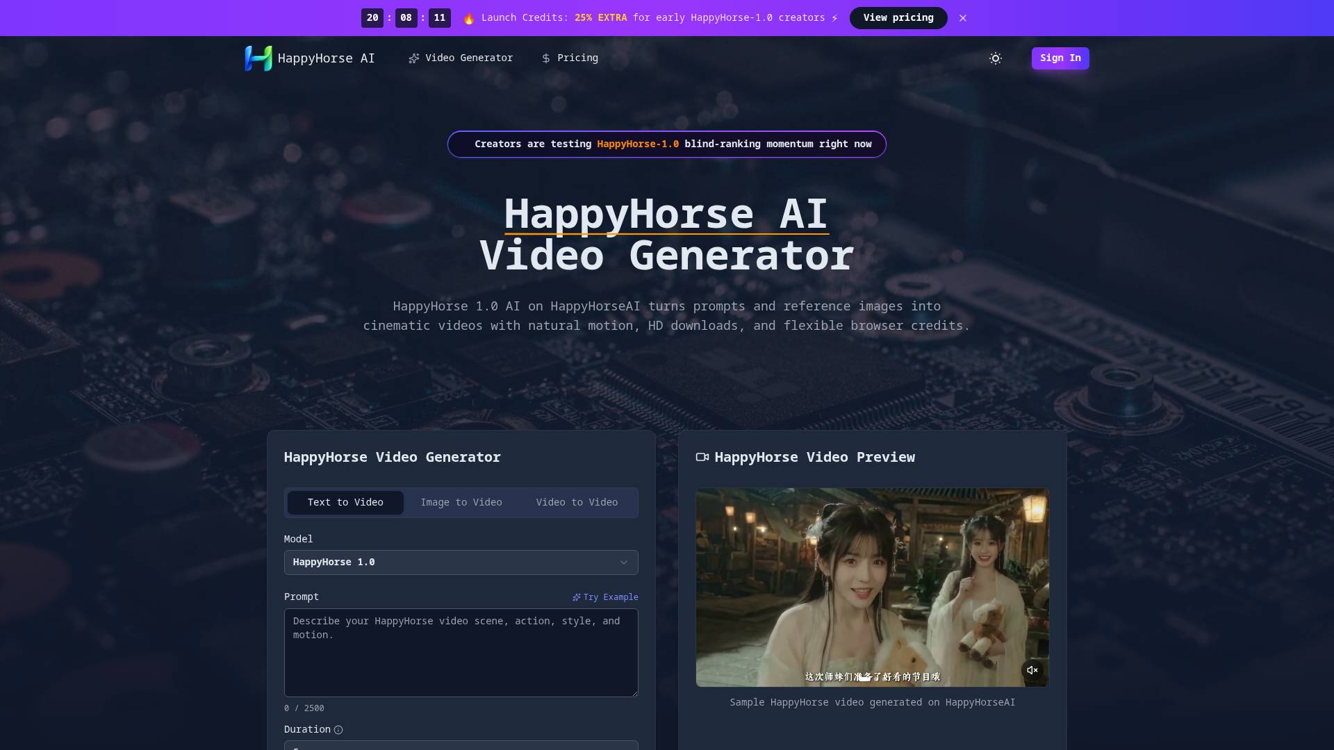 HappyHorse-1.0 screenshot