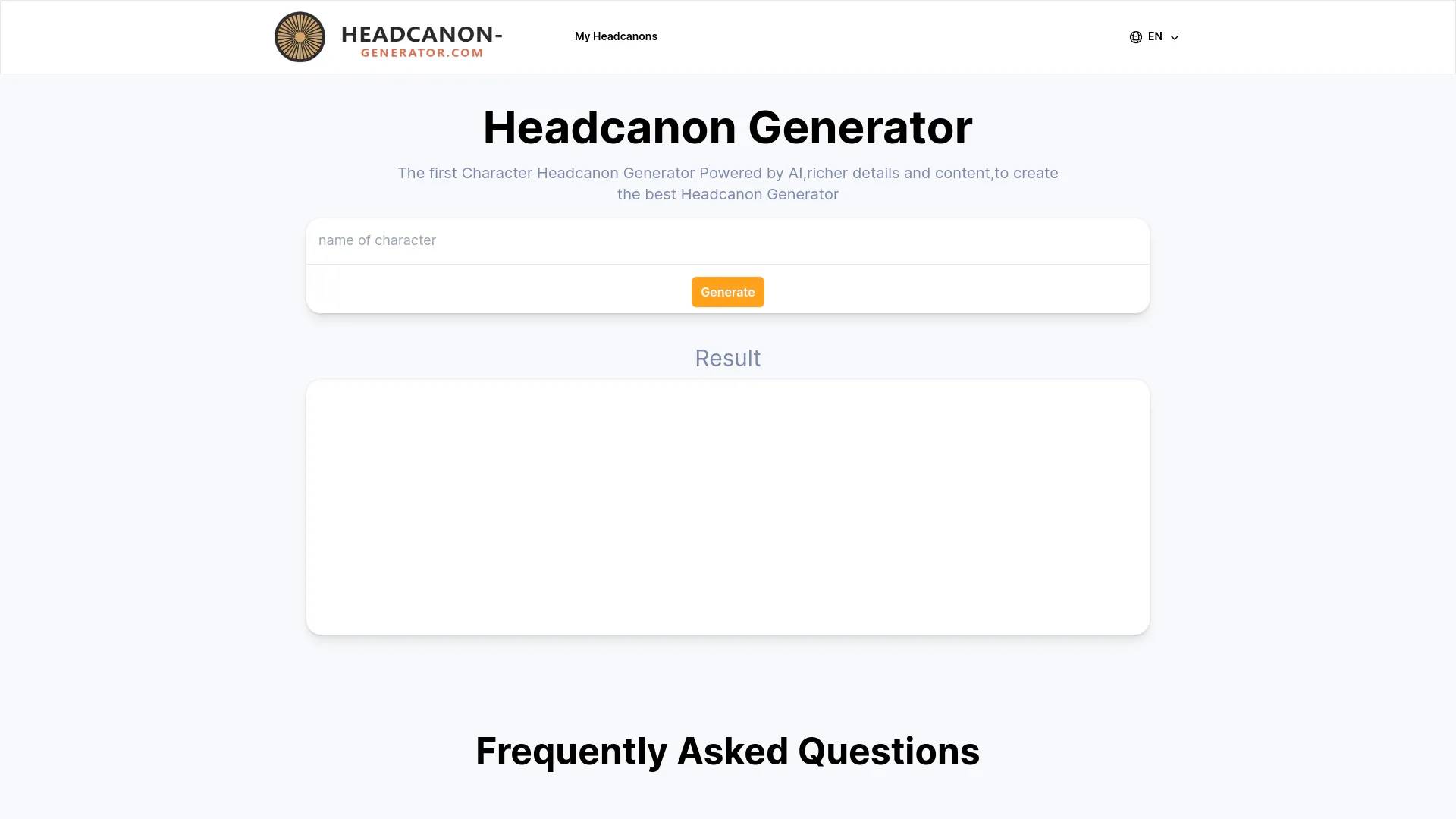 Headcanon Generator screenshot