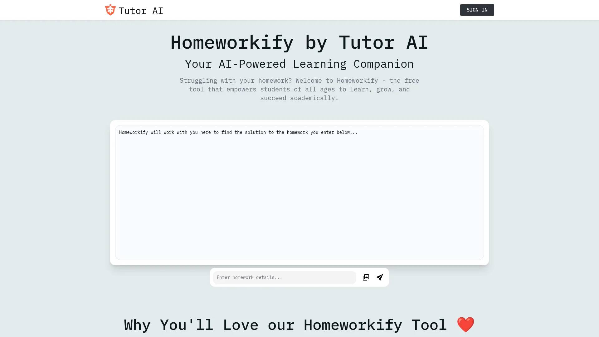 Homeworkify by Tutor AI screenshot