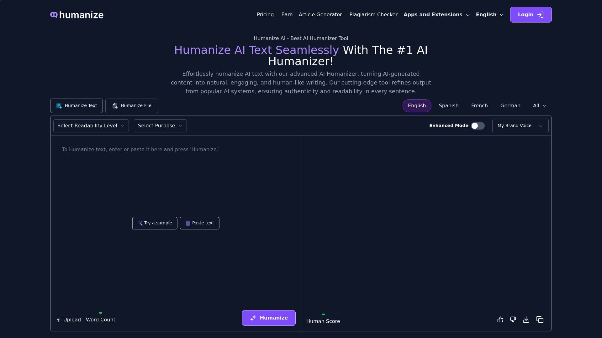 Humanizeaitext screenshot