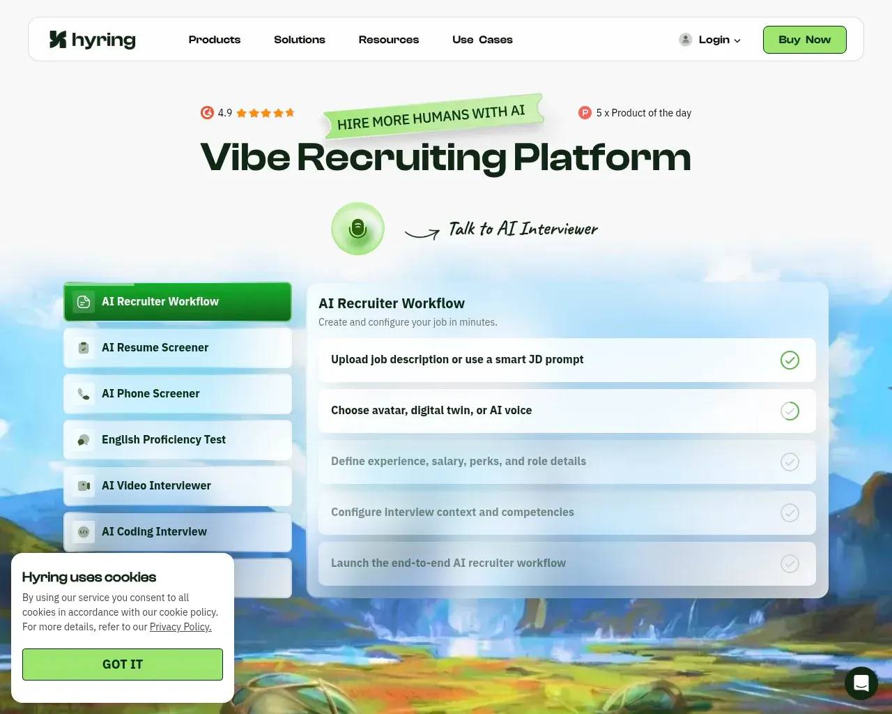 Hyring screenshot