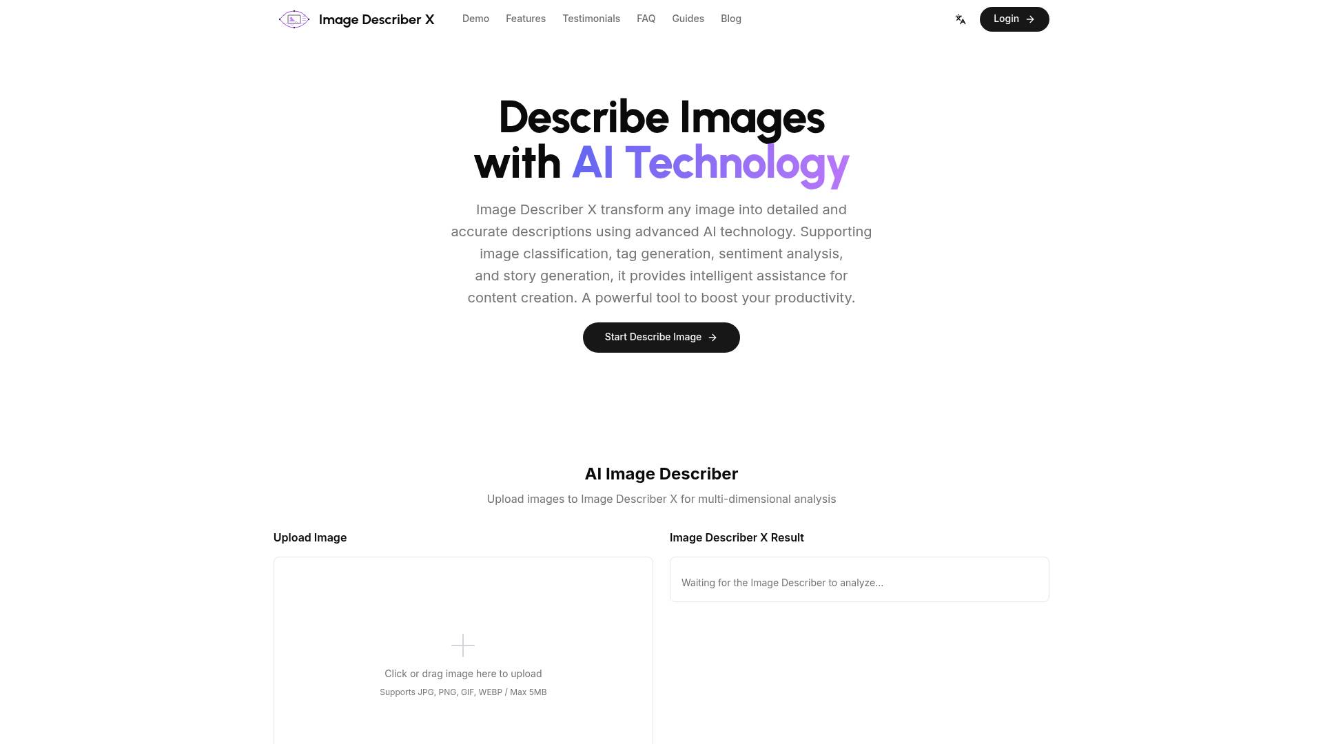 Image Describer X screenshot