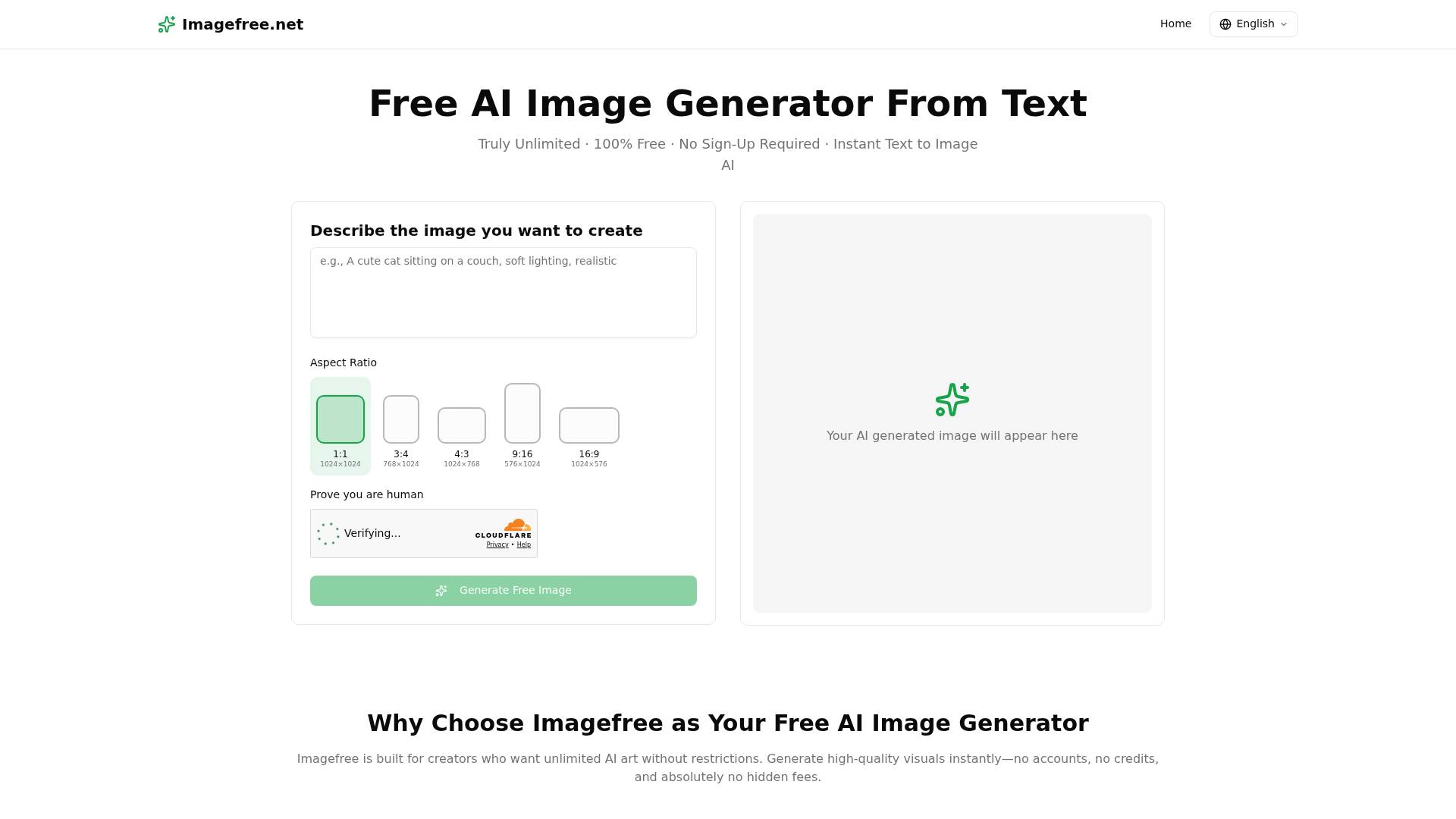 Imagefree AI Image Generator