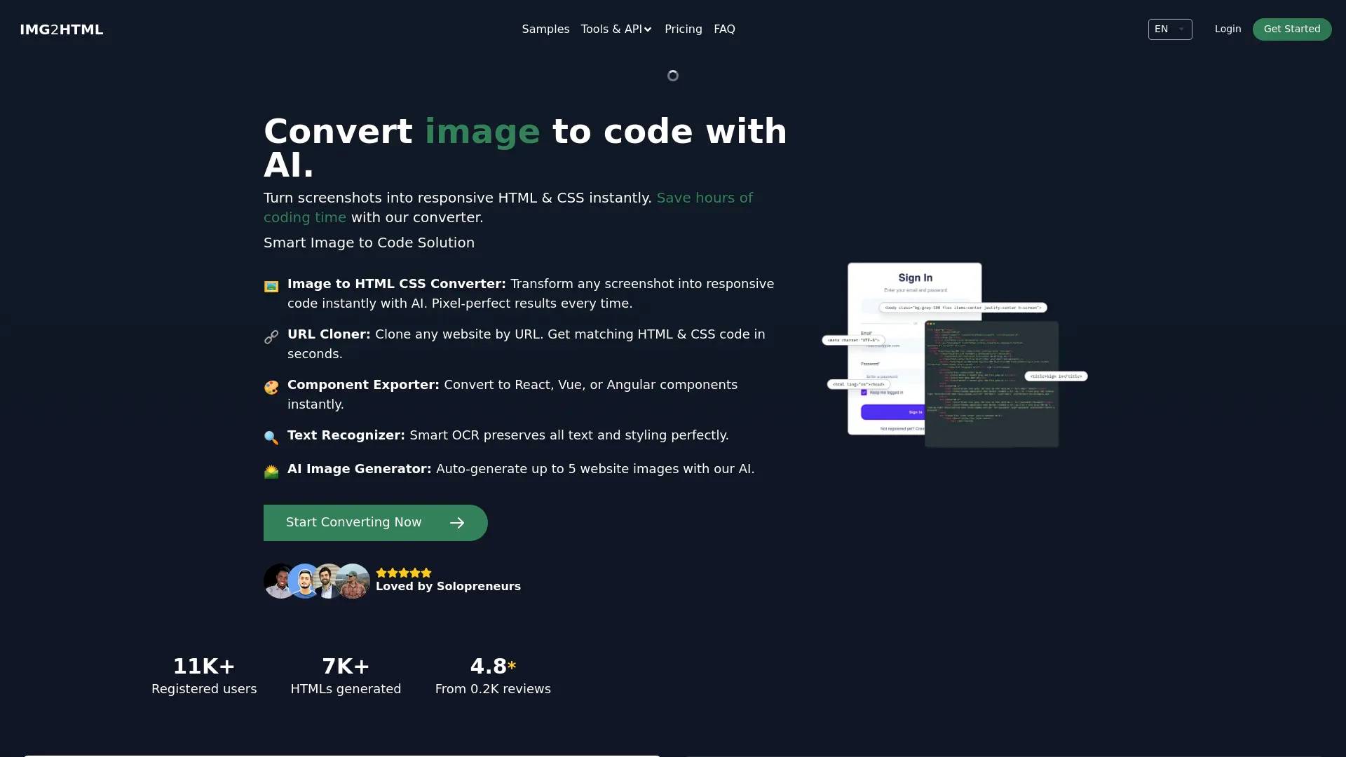 img2html screenshot