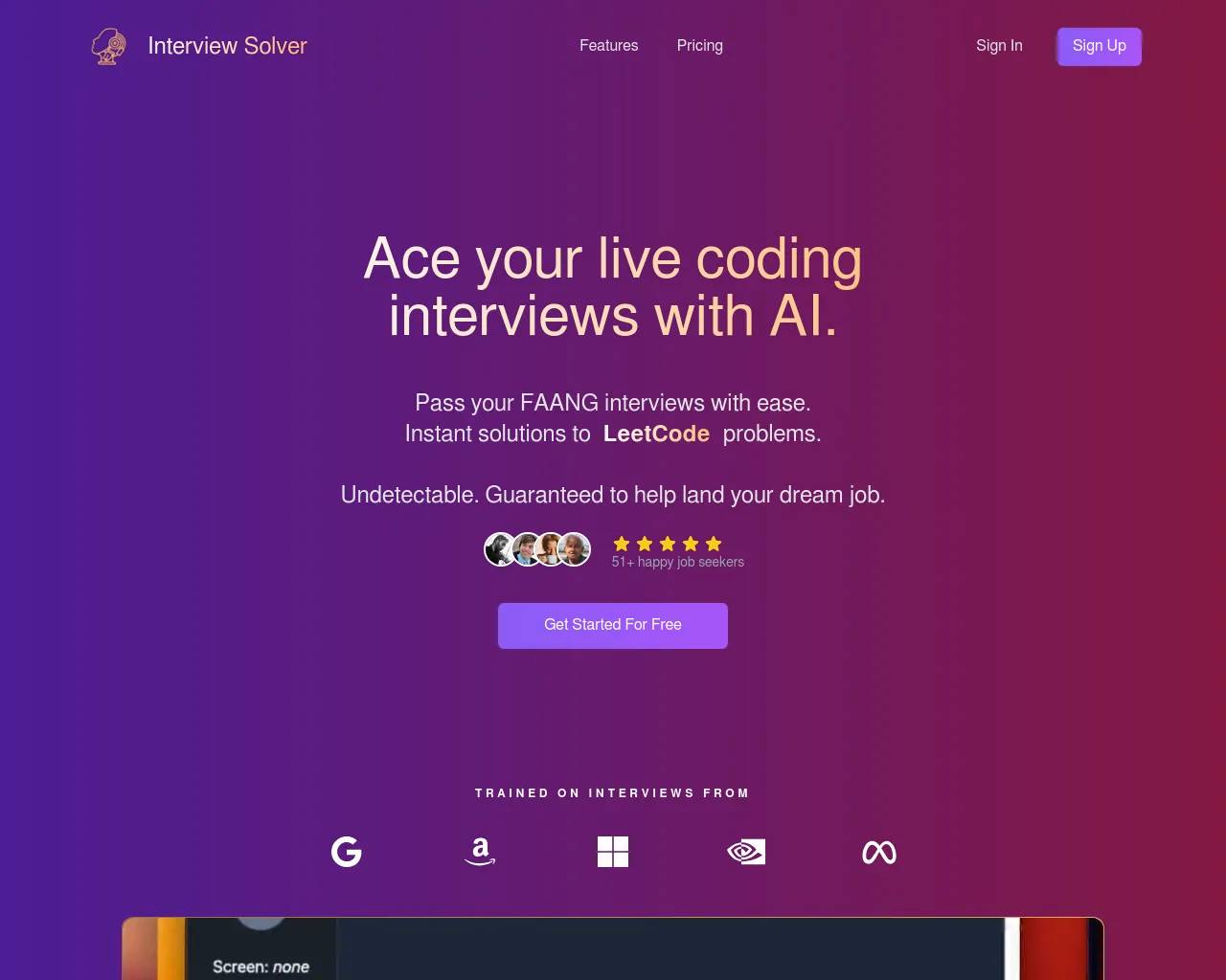 Interview Solver screenshot