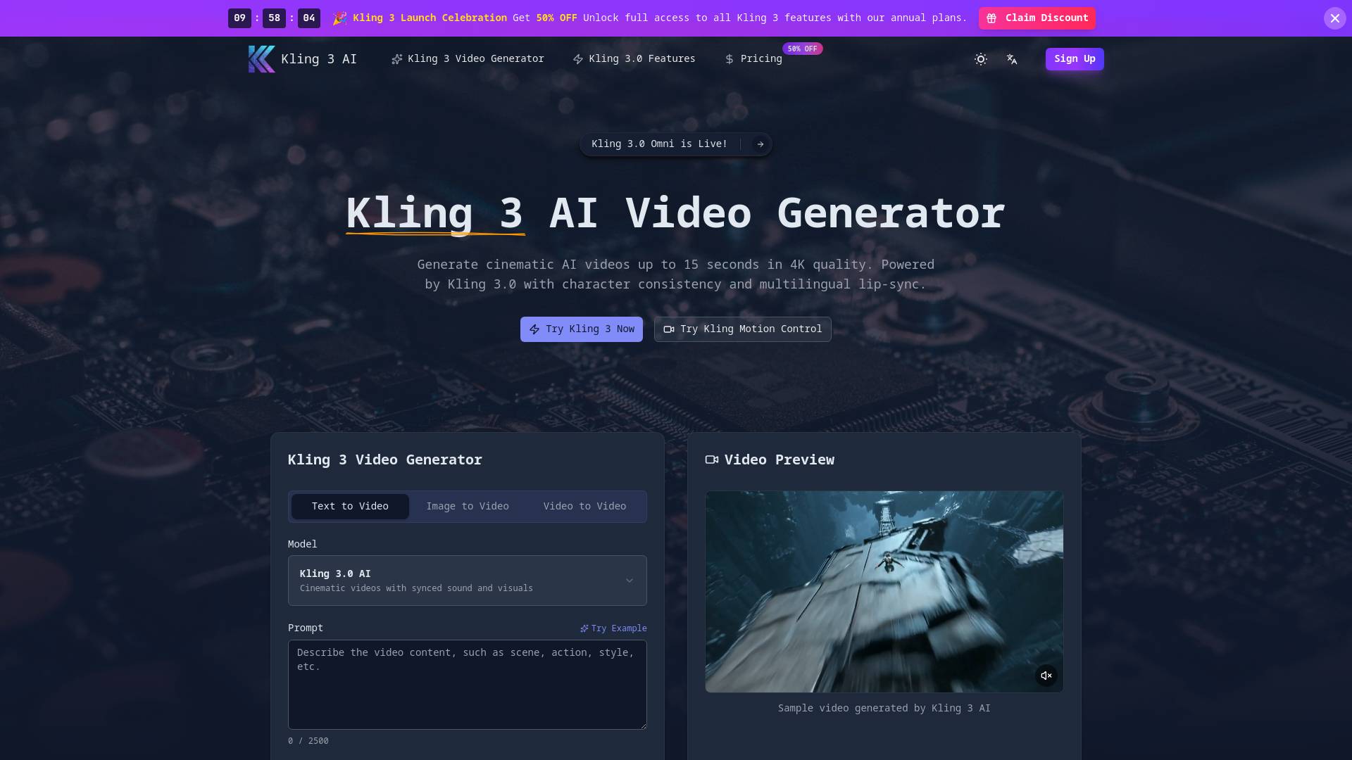 Kling 3.0 AI screenshot
