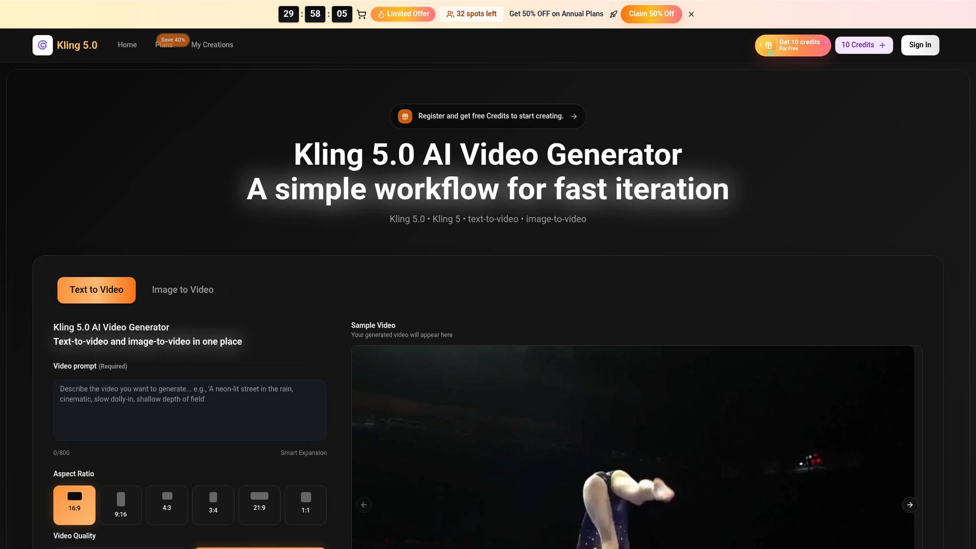 kling 5.0 screenshot