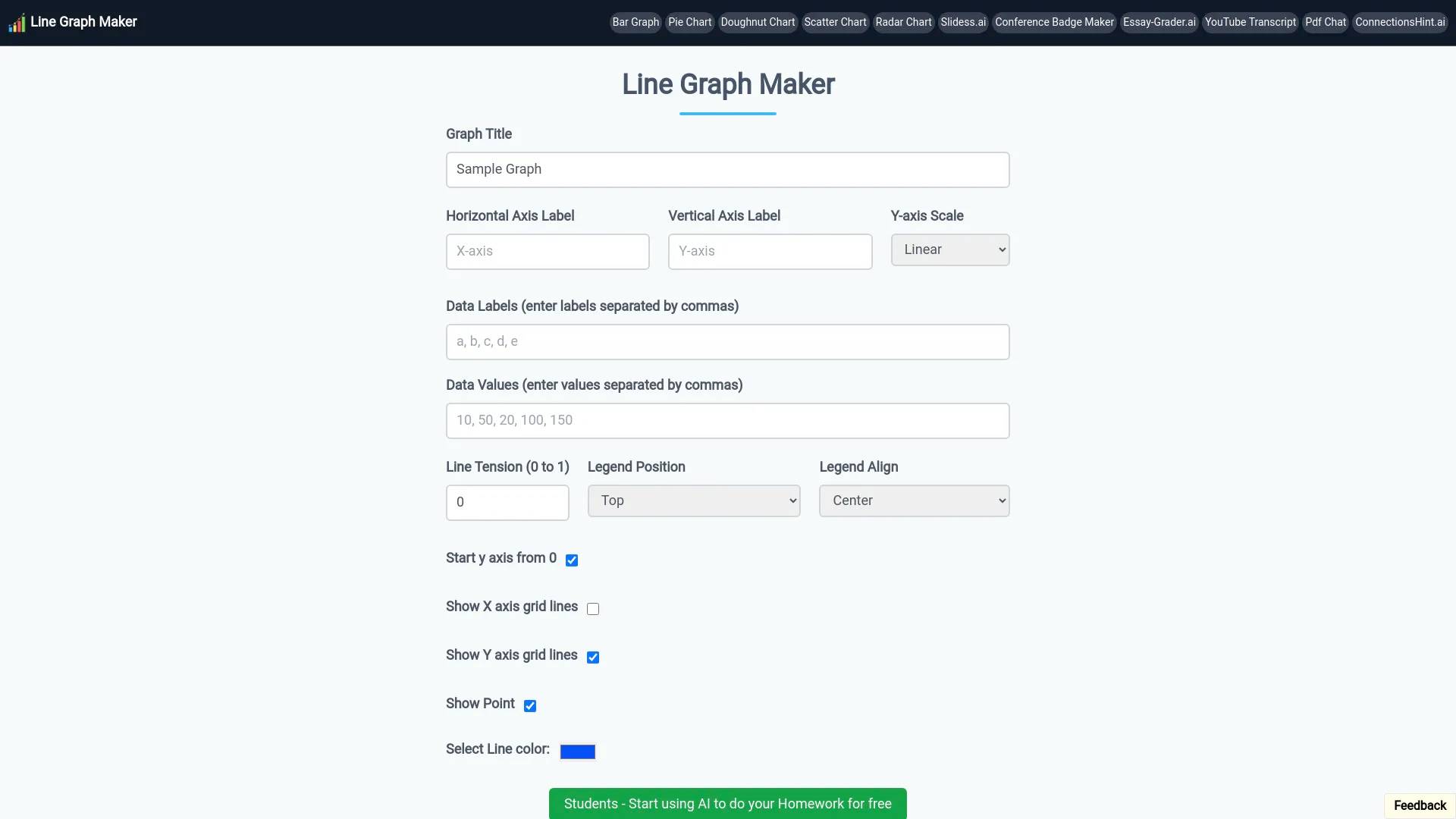 Linegraphmaker.co screenshot