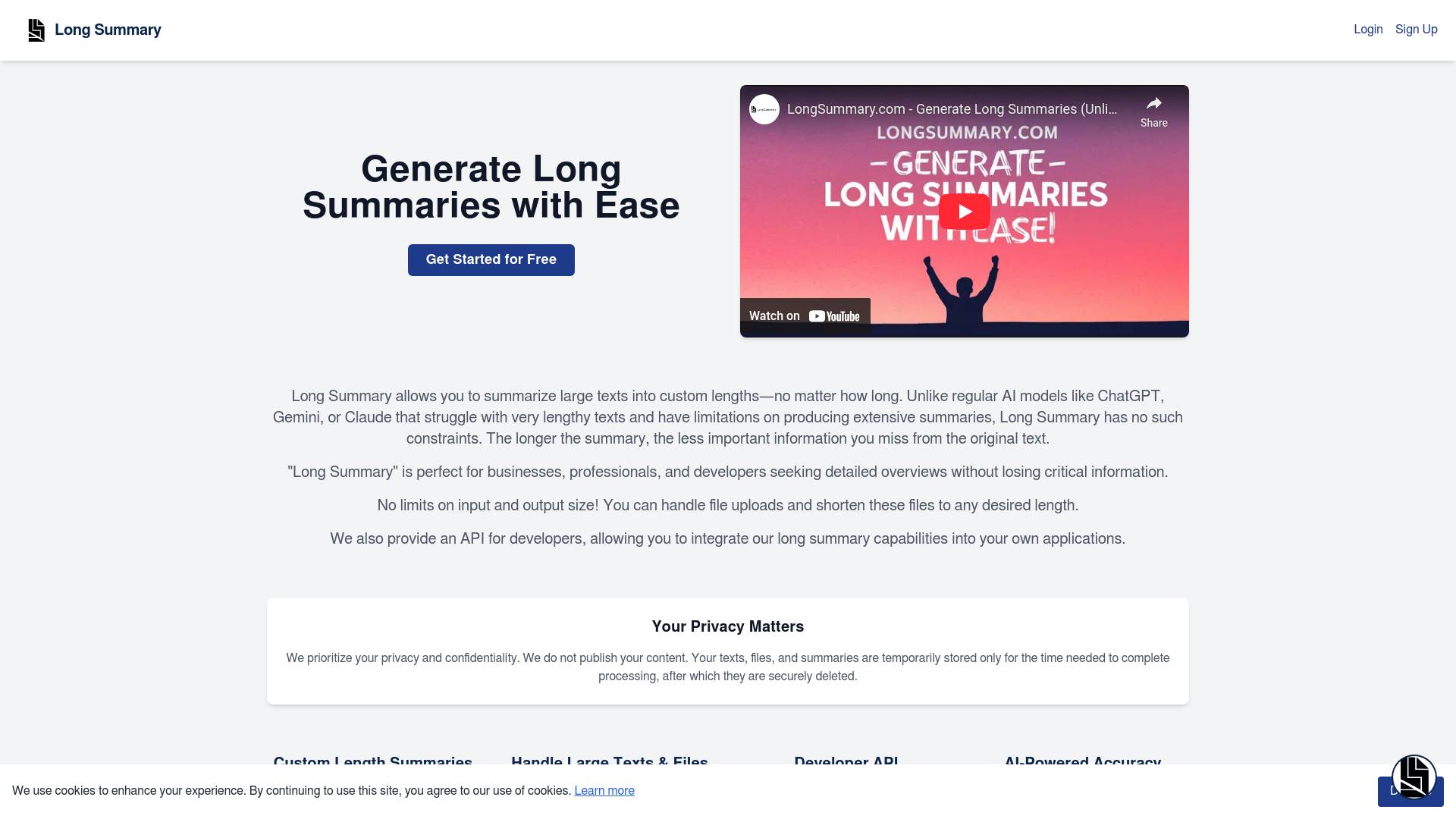 Long Summary screenshot