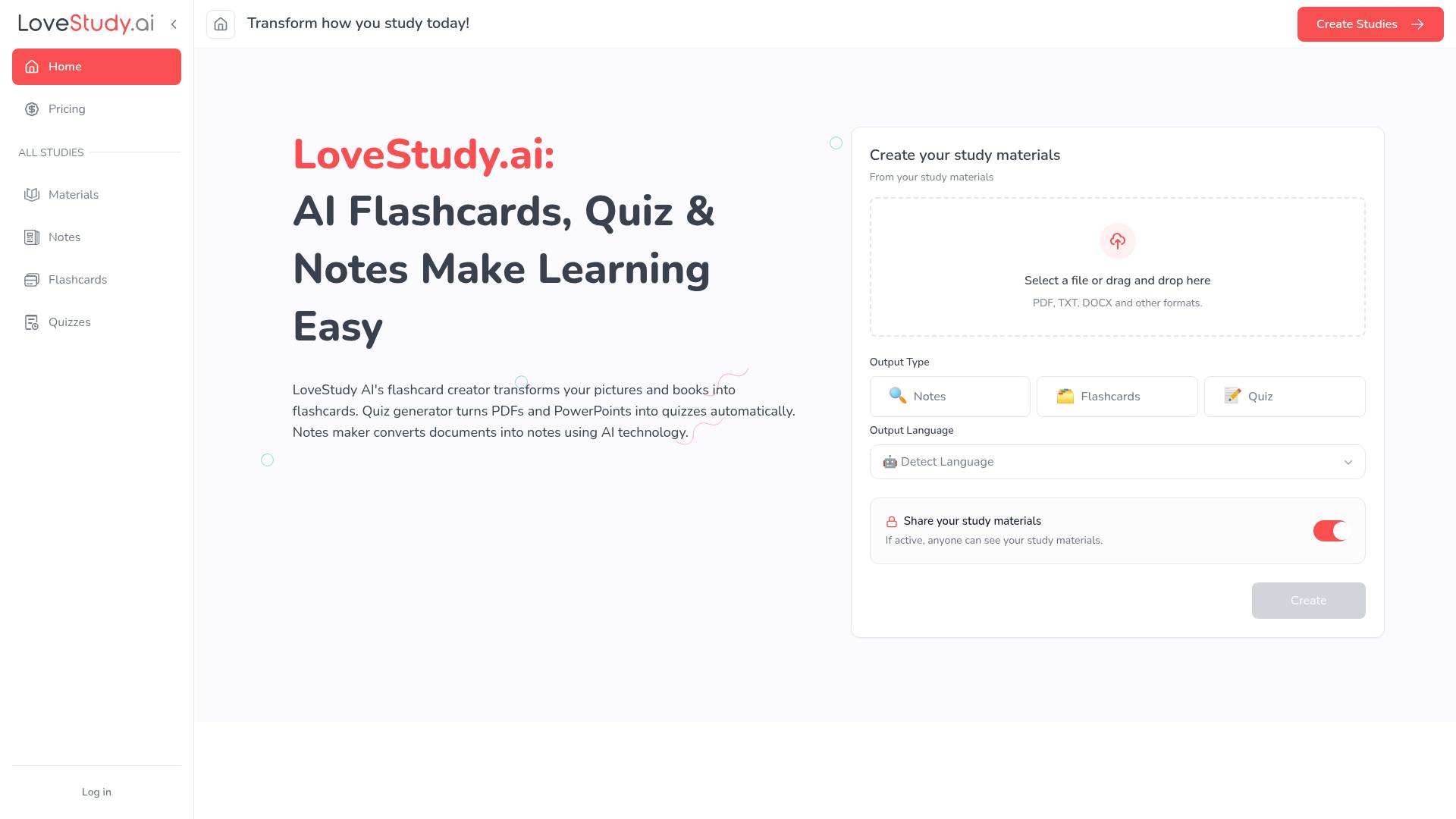 LoveStudy.ai screenshot