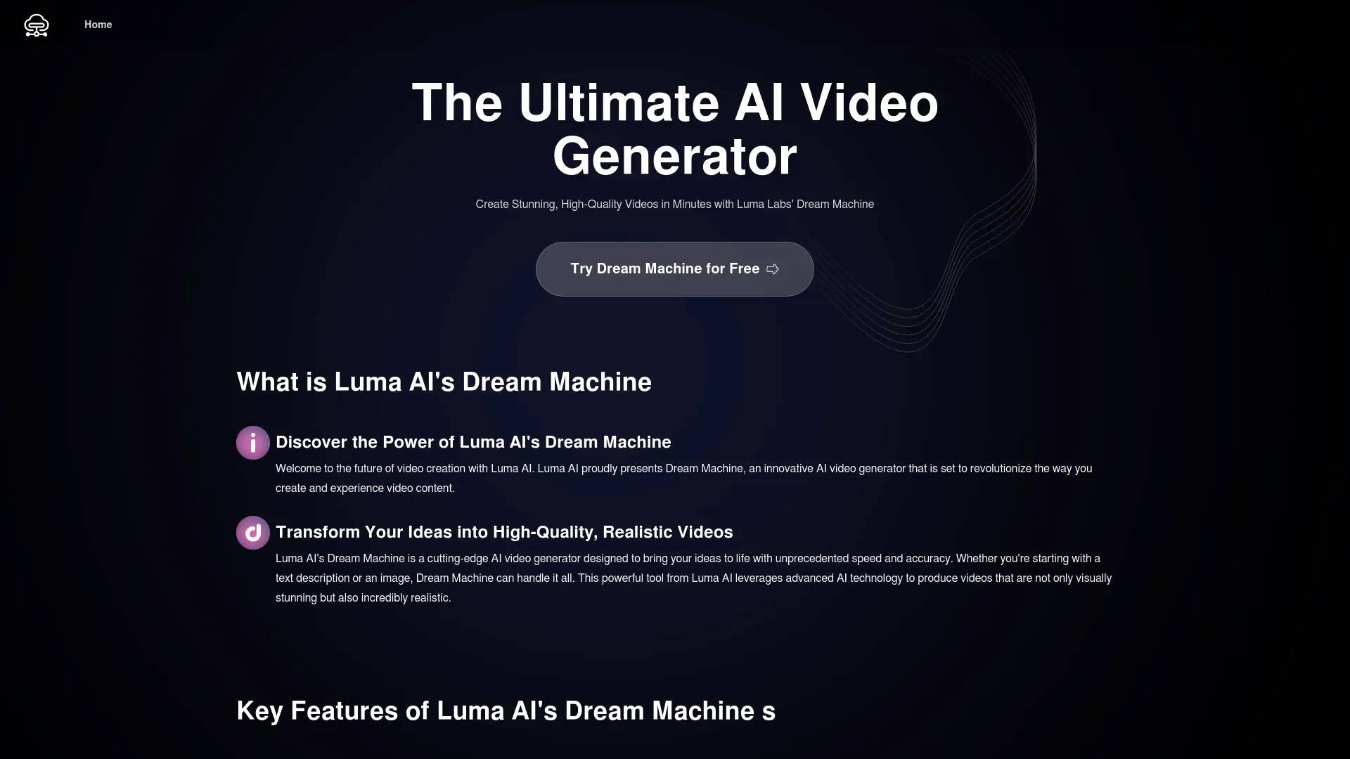Luma AI Video Generator Free Online by Dream Machine screenshot