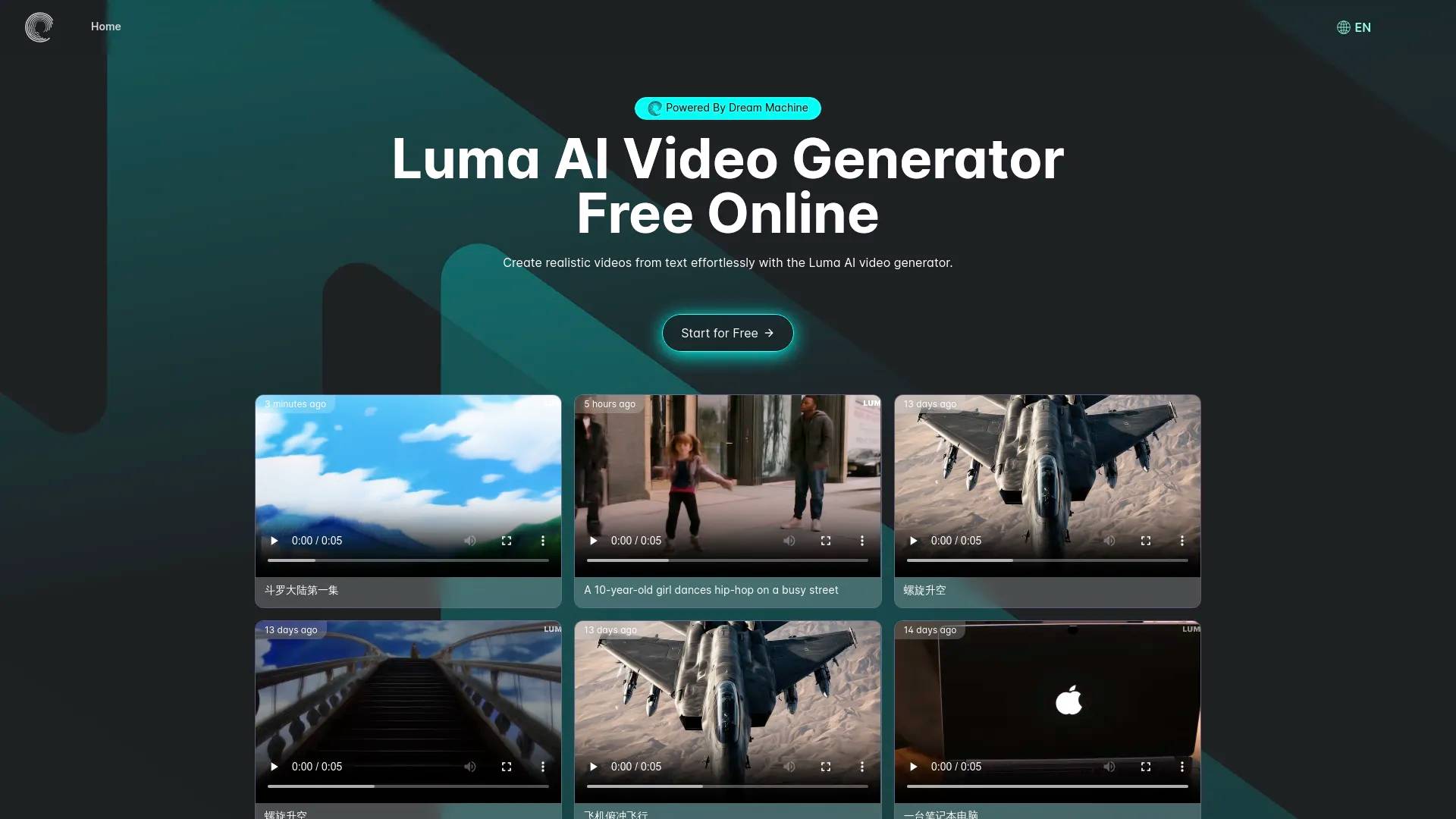 Luma AI Video Generator Free Online Powered By Dream Machine