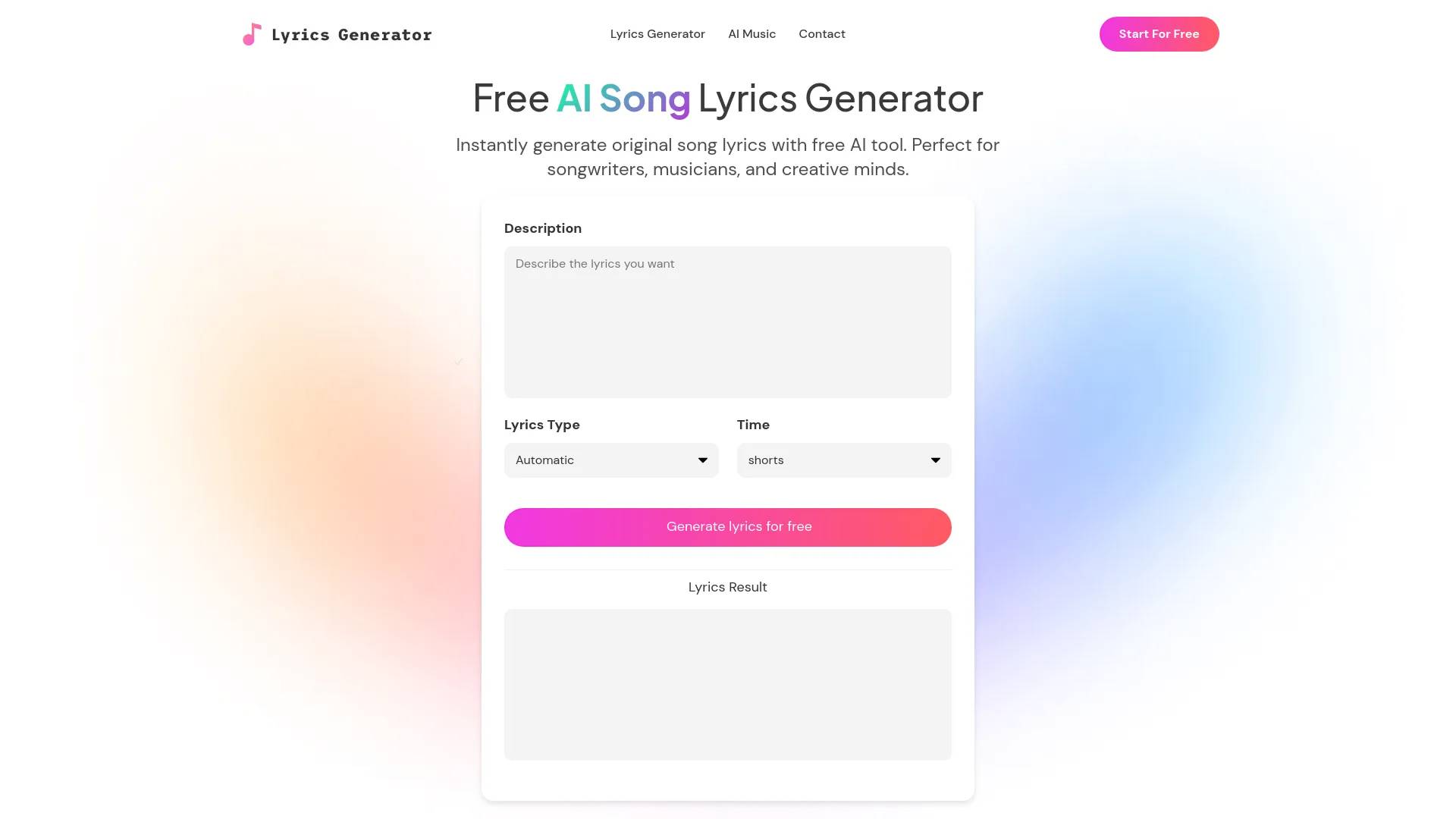 Lyrics Generator screenshot