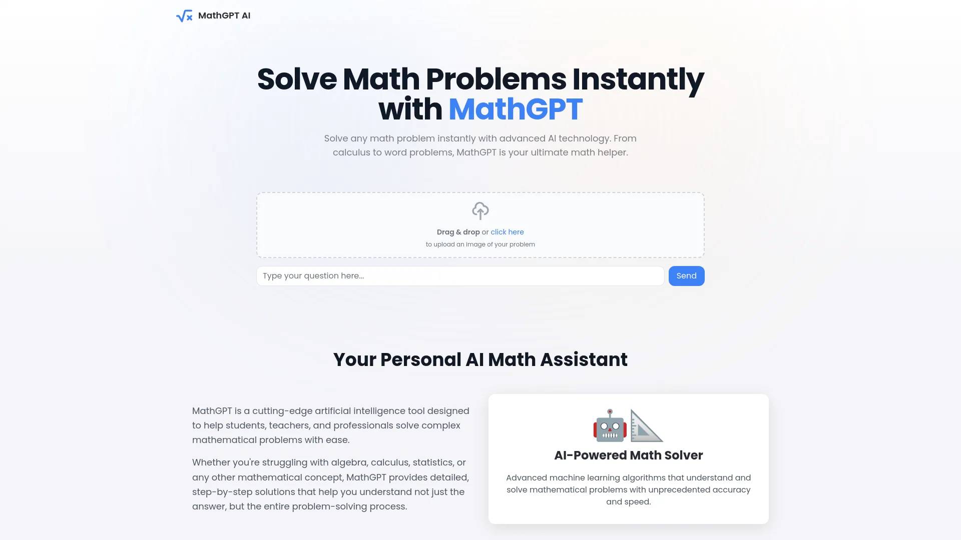 MathGPT AI screenshot